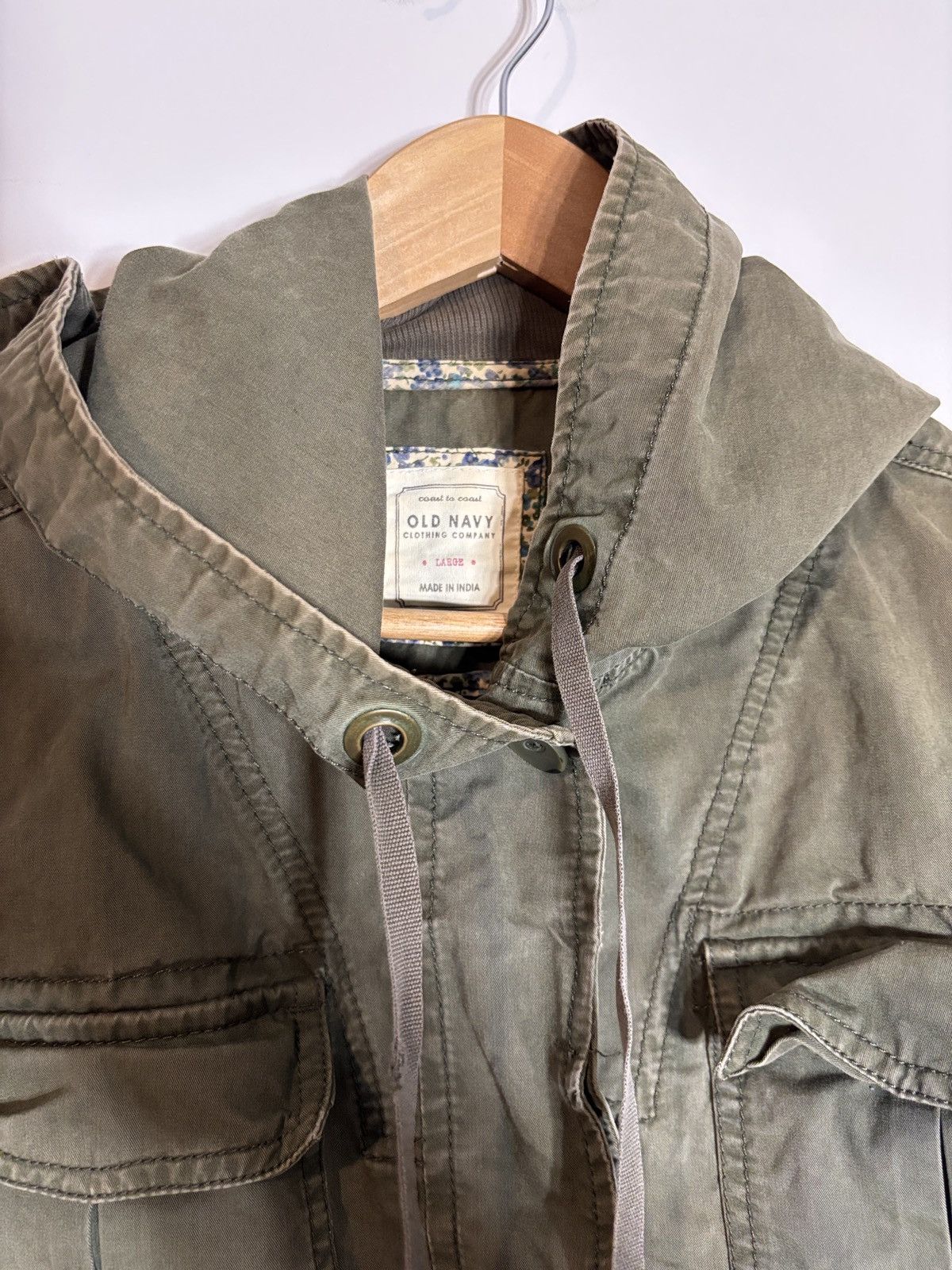 Old Navy Vintage Y2K Old Navy Olive Green Military Field Jacket Large Size L / US 10 / IT 46 - 3 Thumbnail