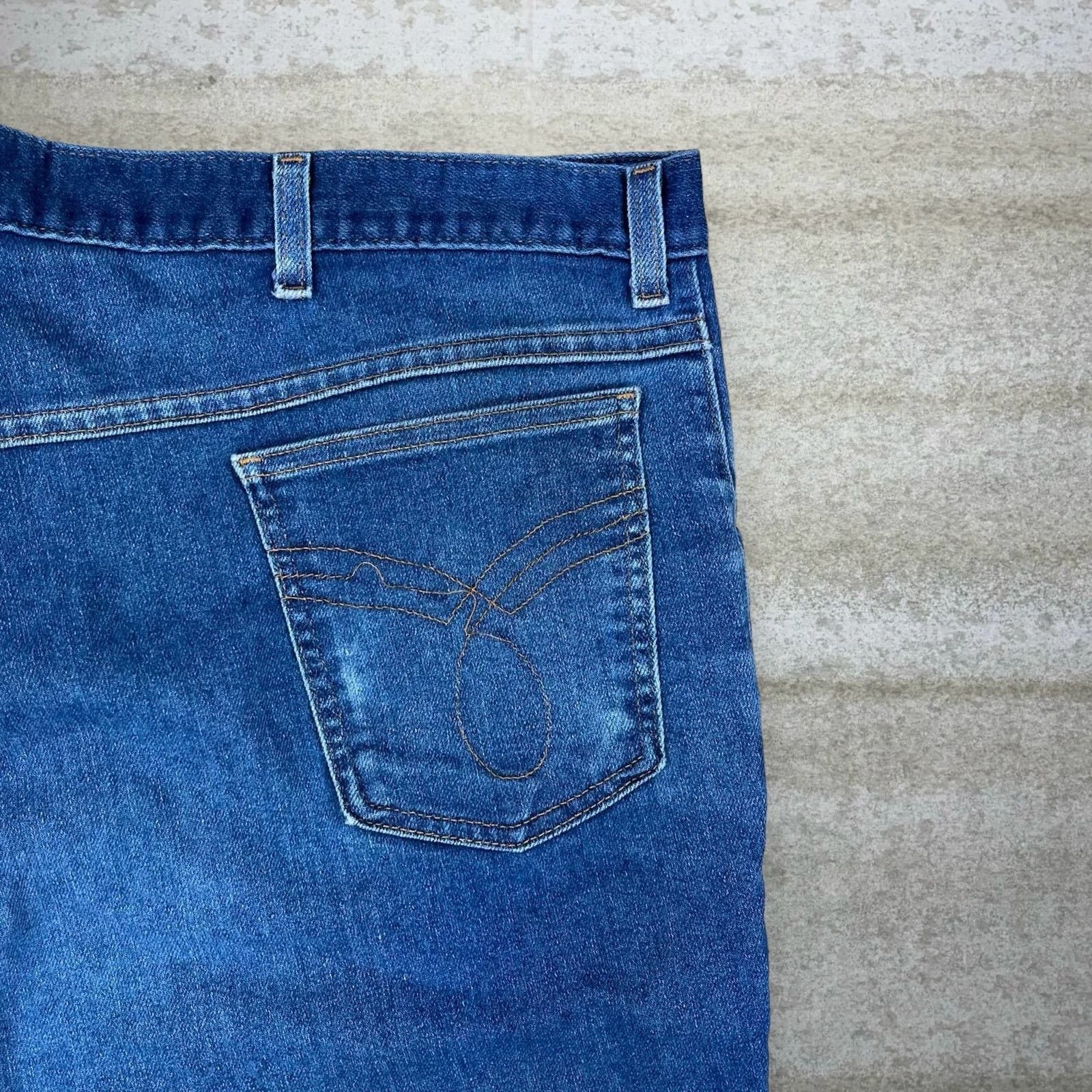 Vintage True Vintage 70s Jeans 44x27 Baggy Flared Leg Medium Wash Size US 44 / EU 60 - 3 Thumbnail