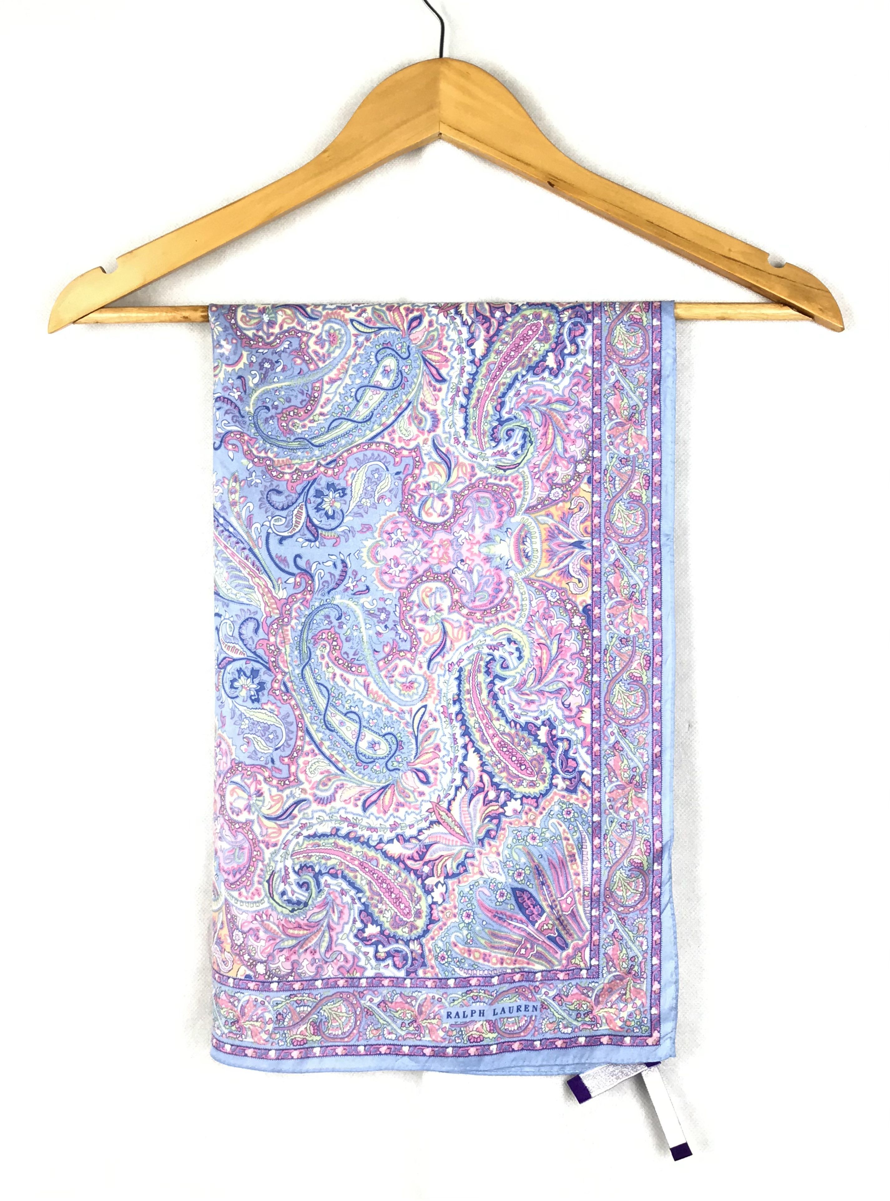 Ralph Lauren RL610 Vintage Ralph Lauren Silk Scarf Shawl Designer Scarf Size ONE SIZE - 2 Thumbnail