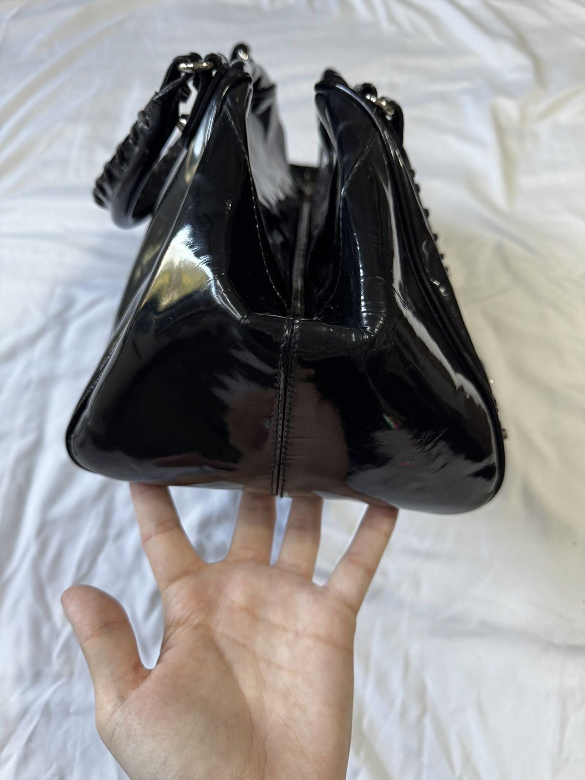 Balenciaga Real Balenciaga black patent leather bowling bag Size ONE SIZE - 3 Thumbnail