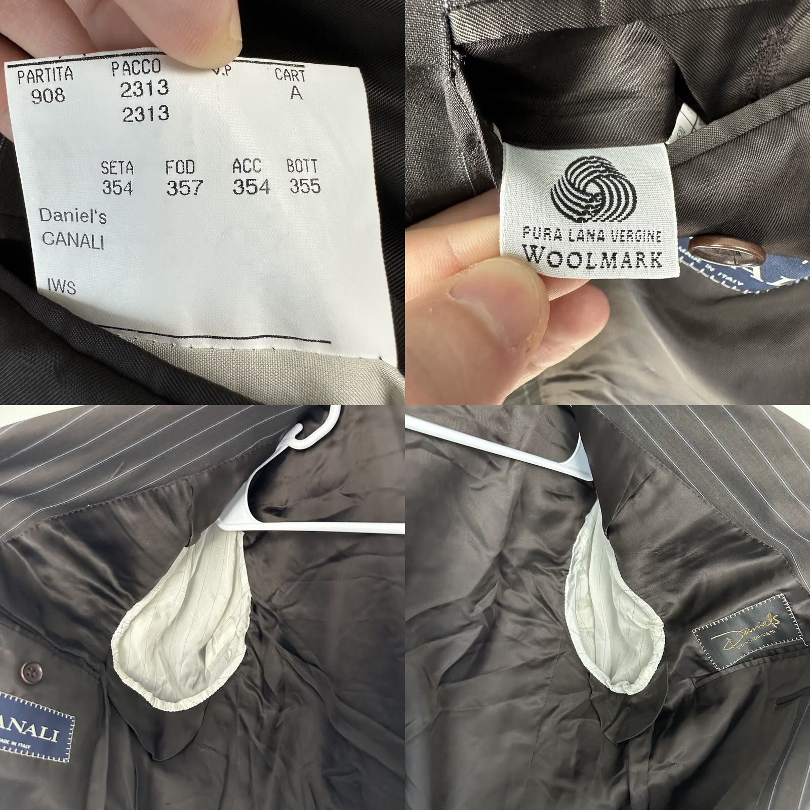 Canali Canali Blazer Wool Stripe Brown 42L Single-Breasted Notch Lapel Men Regular EUC XS? Size 42R - 8 Thumbnail