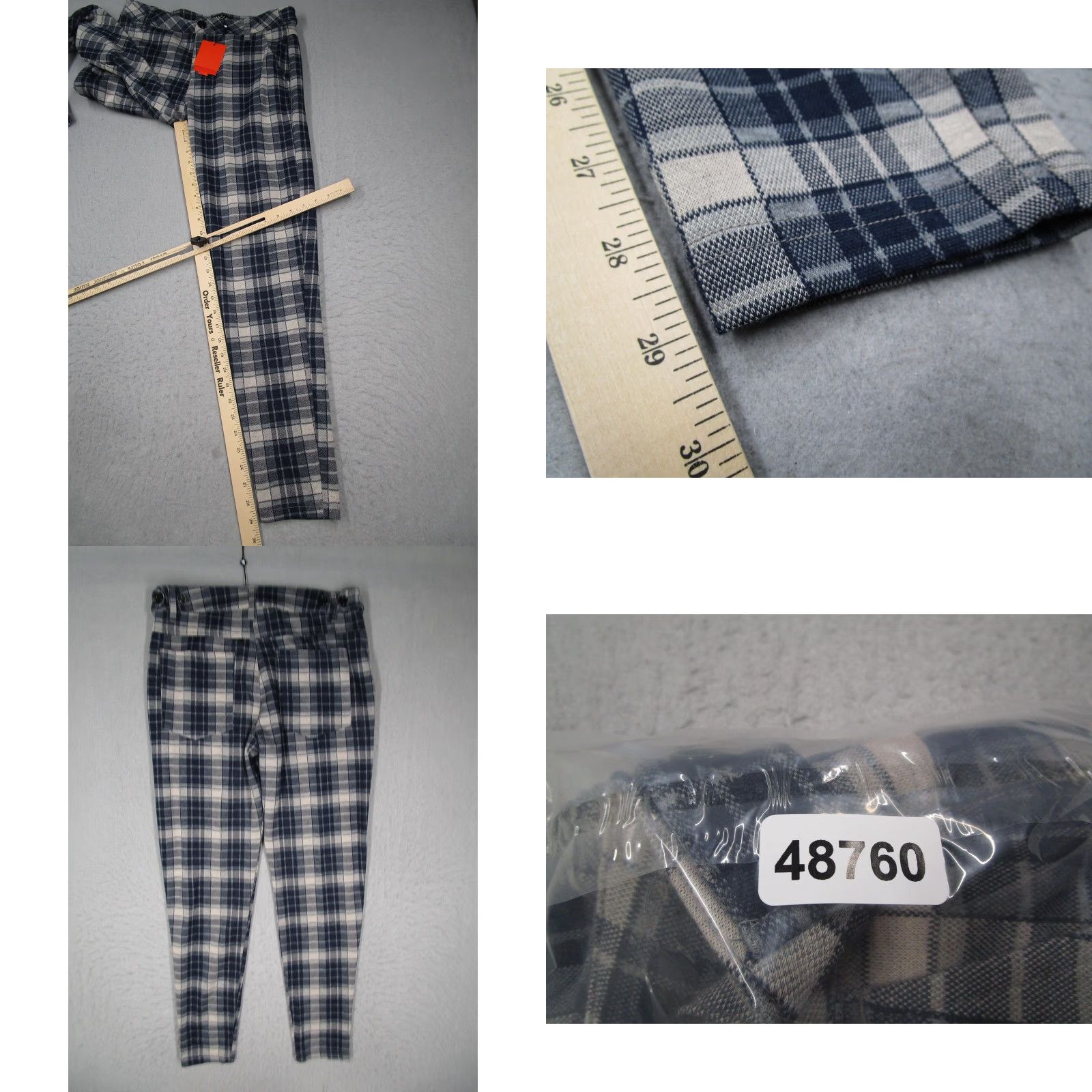 YoungLA YoungLA Mens Pants 34x32 Blue Gray Plaid Tapered Stretch Athletic Style #614 Size US 34 / EU 50 - 8 Thumbnail