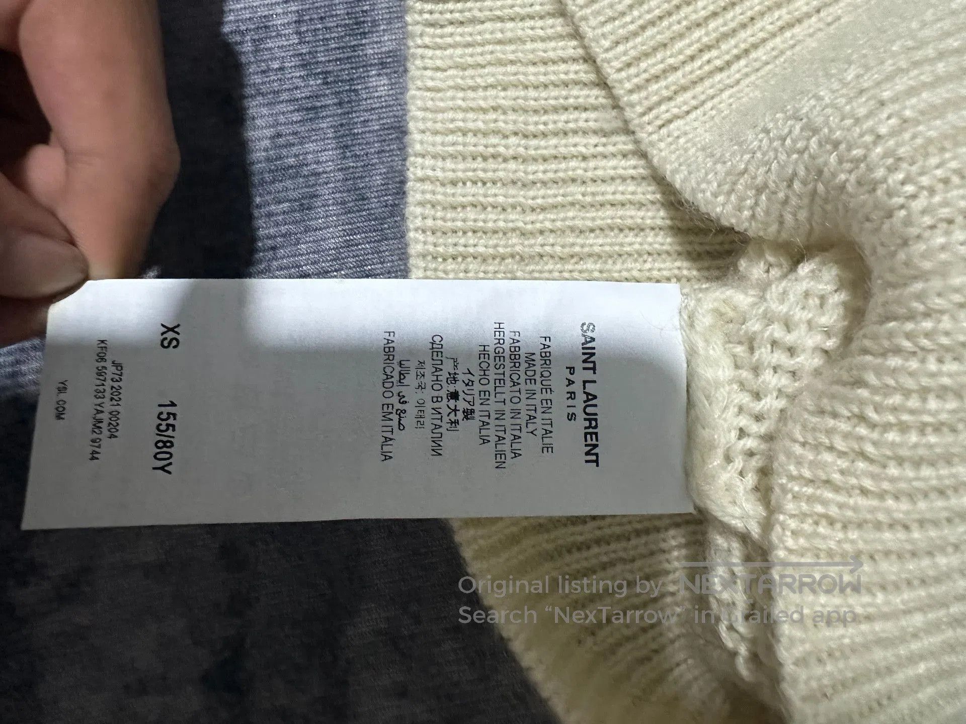Saint Laurent Paris Saint Laurent SLP 21FW Argyle Cropped Sweater. Size XS / US 0-2 / IT 36-38 - 4 Thumbnail