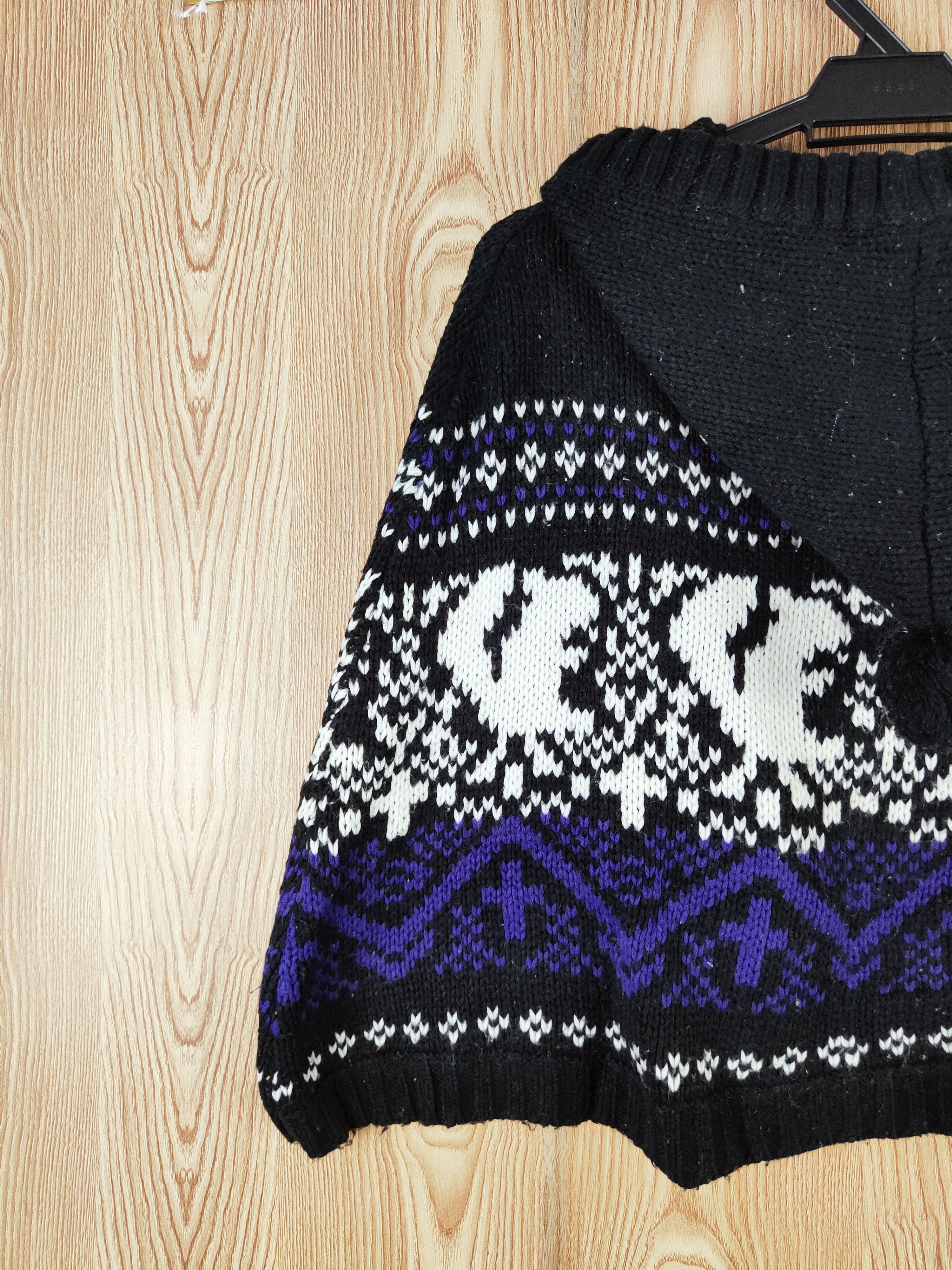 Japanese Brand × Vintage T.t.u Black Purple Knitwear Hoodie Cape - Vintage Stuff Size M / US 6-8 / IT 42-44 - 6 Thumbnail