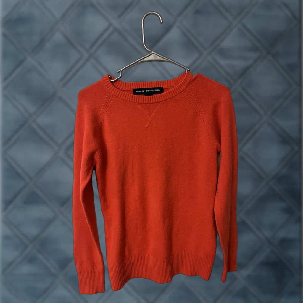 French Connection VINTAGE French Connection Women's Orange Sweater Size Small Acrylic Blend Shirt Womens Pullover Size S / US 4 / IT 40 - 1 Thumbnail