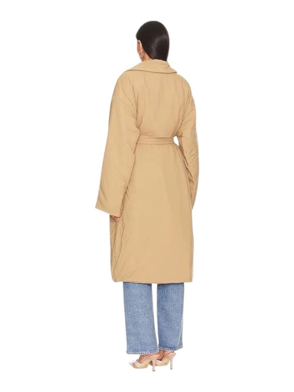 Good American Good American Puffer Trench Coat Khaki XXS/XS NWT Belted Li Size XS / US 0-2 / IT 36-38 - 2 Thumbnail