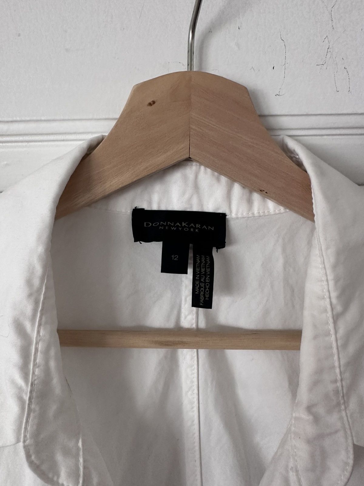 Donna Karan Donna Karan - Sleeveless White Tie Collared Women's Top Size XL / US 12-14 / IT 48-50 - 3 Thumbnail