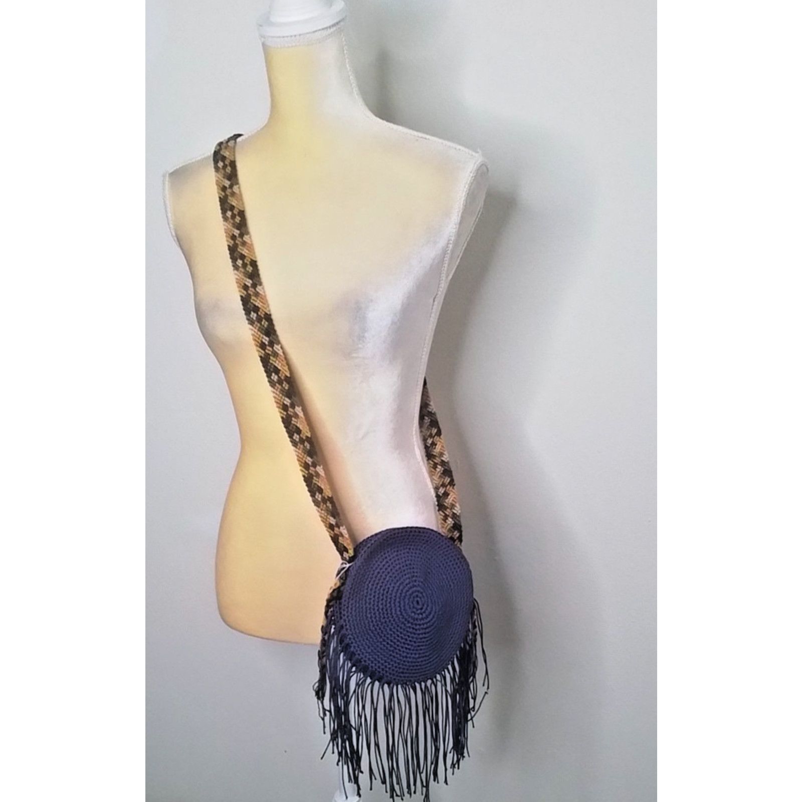Other Handmade Macrame Handbag Crossbody Purse Purple Size ONE SIZE - 8 Thumbnail