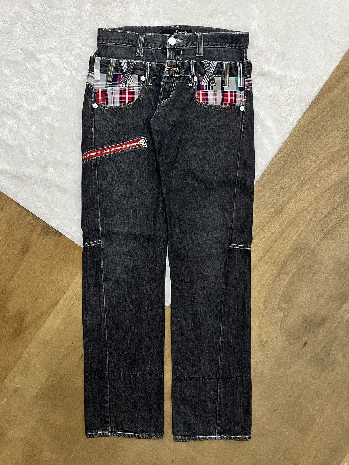 Other Dominate Patchwork Zip Detail Washed Denim Pants Size US 31 - 1 Thumbnail