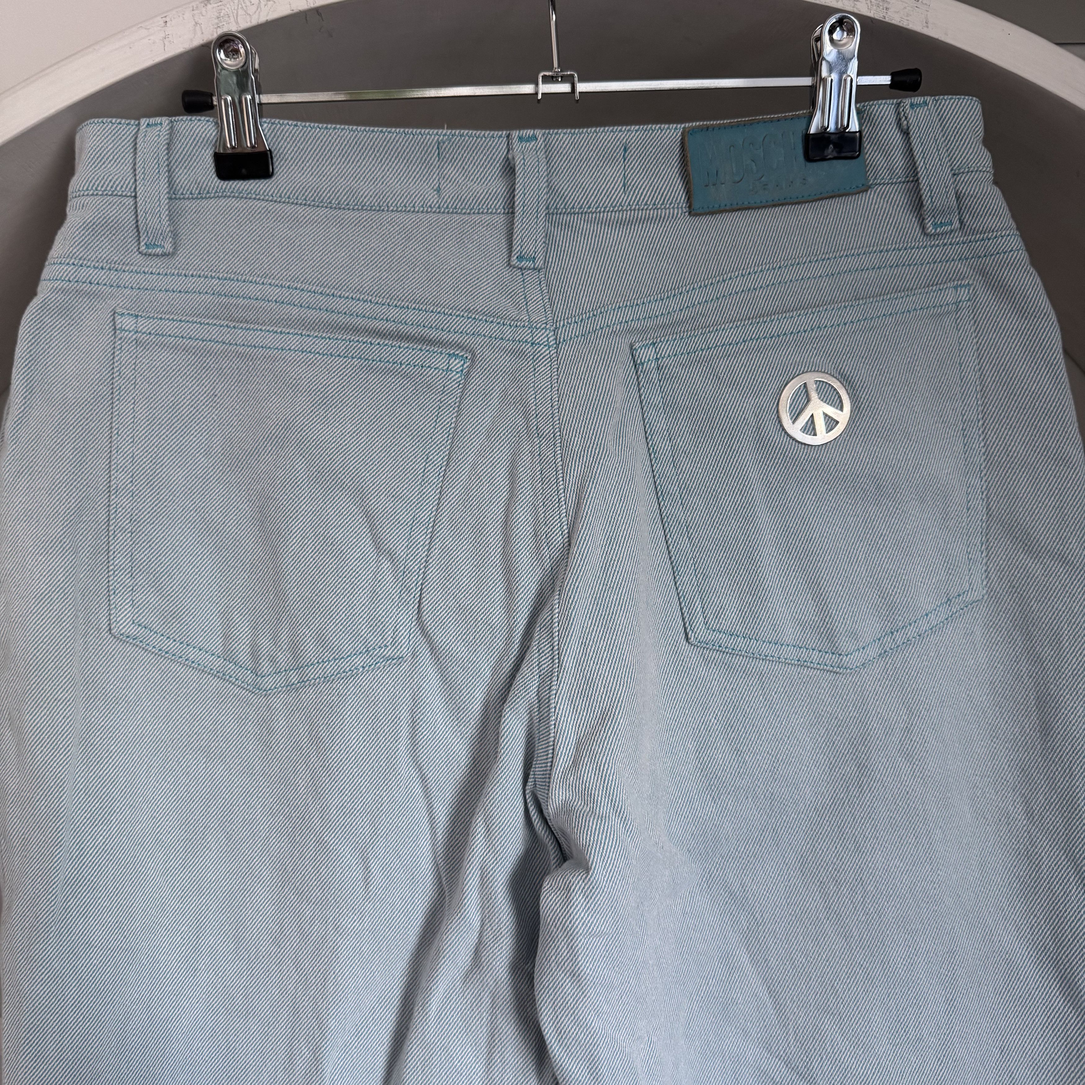 Moschino Vintage MOSCHINO Jeans Logo Blue Light Wide Jeans Size 28" / US 6 / IT 42 - 1 Thumbnail