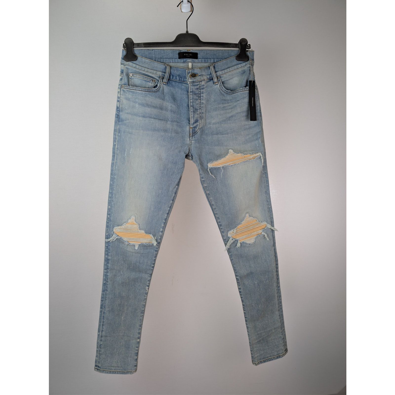 Amiri o1rshd1 Ultrasuede MX1 Denim Jeans in Surf Indigo Blue Size US 33 - 1 Thumbnail