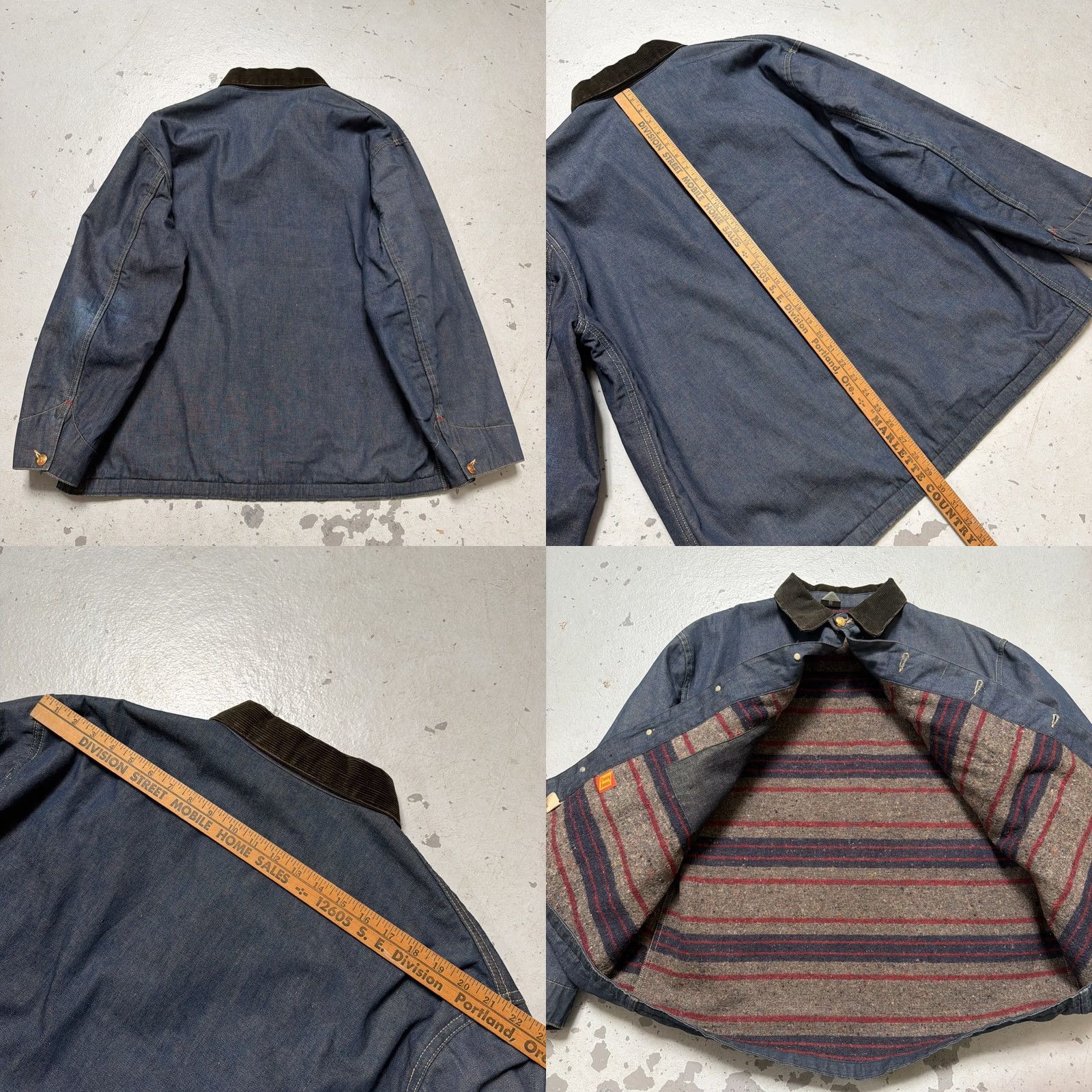 Wrangler VINTAGE Wrangler Casey Jones Blanket Lined Dark Denim Chore Barn Ranch Jacket 46 Men Blue Lined Denim Workwear Western Cowboy 60s 50s USA Heritage Size US S / EU 44-46 / 1 - 8 Thumbnail