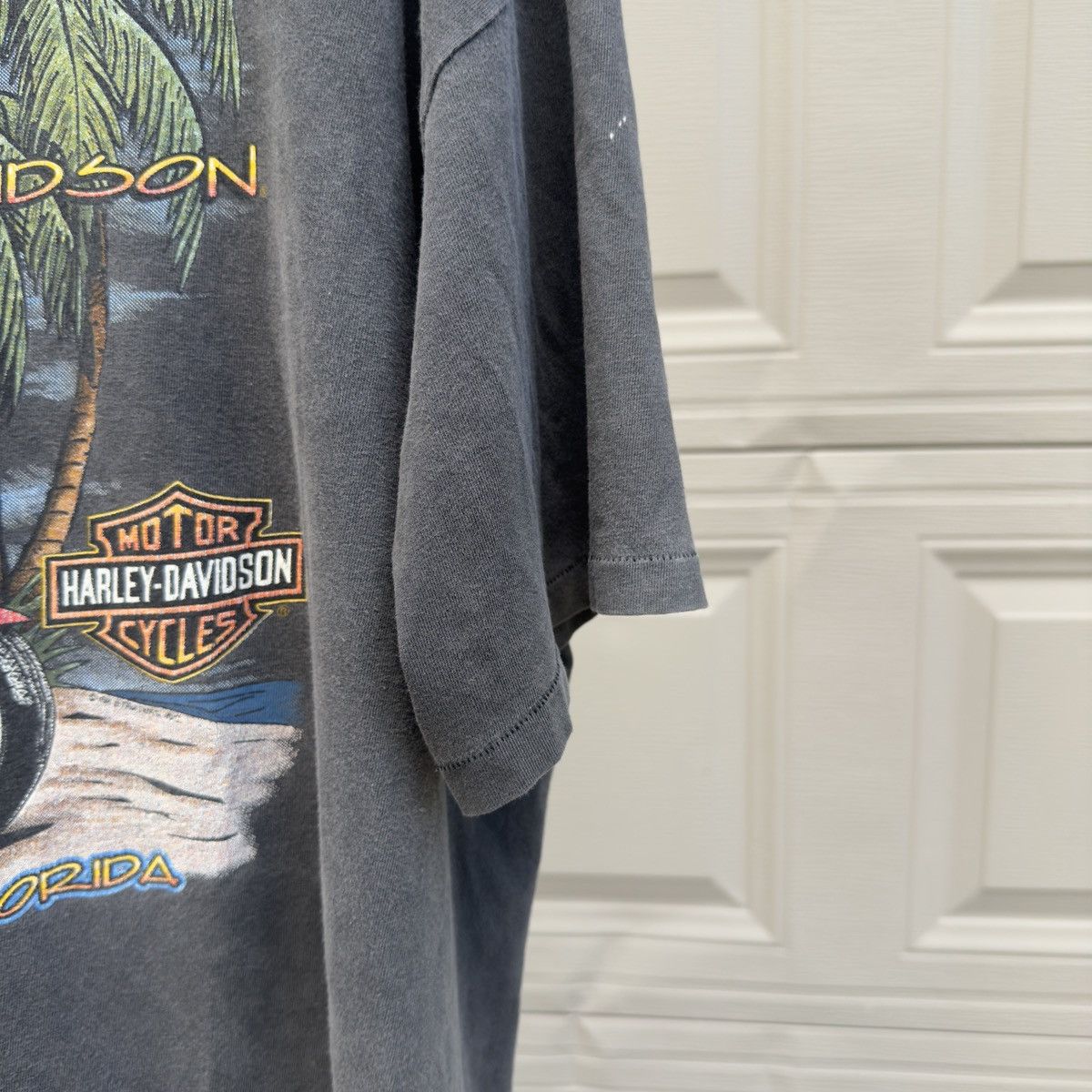 Harley Davidson 90s Harley Thrashed Faded Distressed Shirt ERD Grunge Biker Size US XXL / EU 58 / 5 - 4 Thumbnail