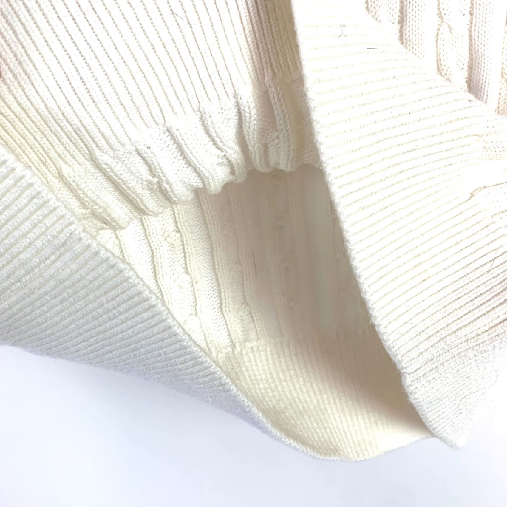 Vintage VINTAGE Boast Cable-Knit White V-Neck Mens Vest XS Sweater Sleeveless Knit Cotton 100% Men's Clothing Size US XS / EU 42 / 0 - 6 Thumbnail