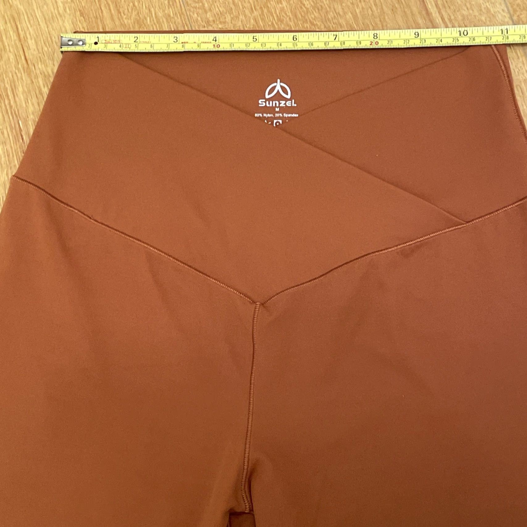 Rusty Sunzel Pants Women's Medium Orange Rust Leggings Crossover Flared Active Yoga Size 32" / US 10 / IT 46 - 5 Thumbnail