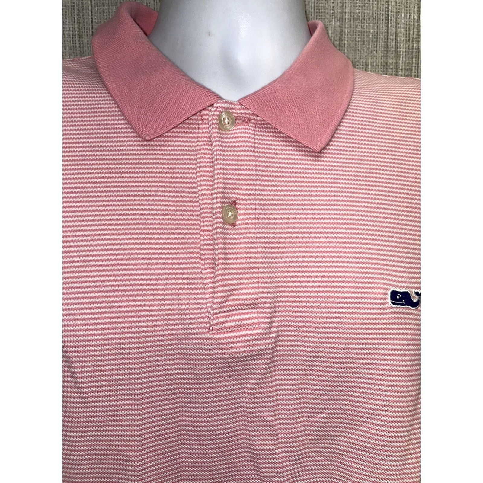 Vineyard Vines Vineyard Vines Polo Striped Golf 100% Cotton Mens L Pink Short Sleeve IAN Shep Ian Body Size US L / EU 52-54 / 3 - 2 Thumbnail