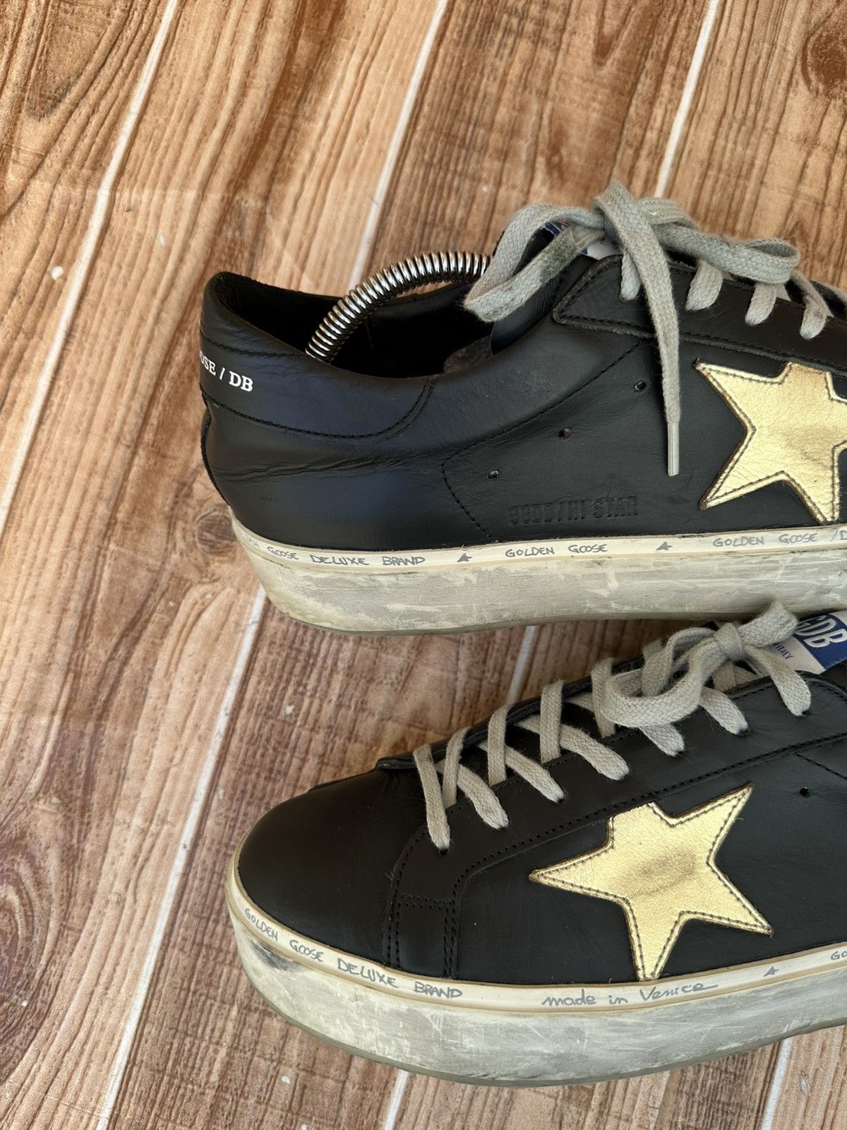 Golden Goose Golden Goose GGDB High Star Black Silver Low Top Sneakers Size US 9 / EU 42 - 13 Thumbnail