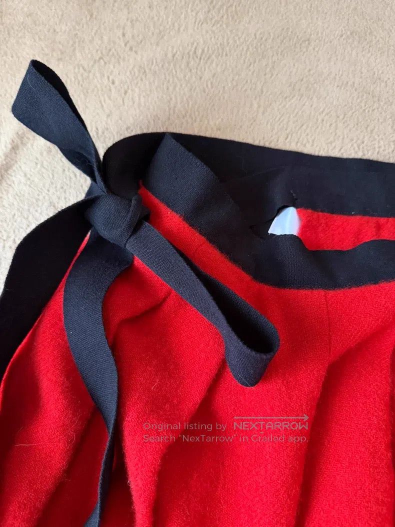 Comme des Garcons Comme Des Garcons size S Wool pleated ruffle tie waist hal Size 23" - 2 Thumbnail