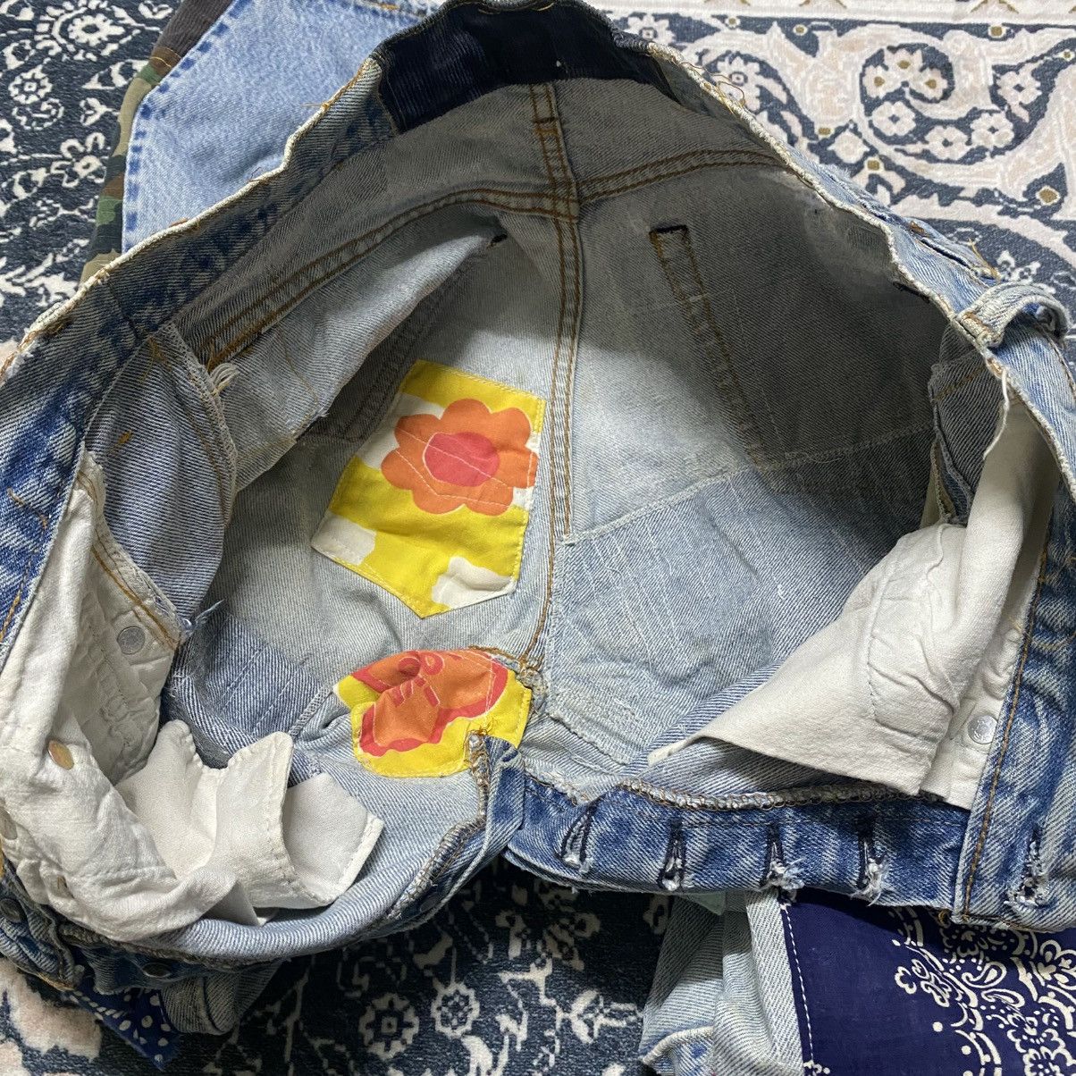 Levi's Vintage Levis 501 Redline Denim Patchwork Jeans Size US 33 - 21 Thumbnail