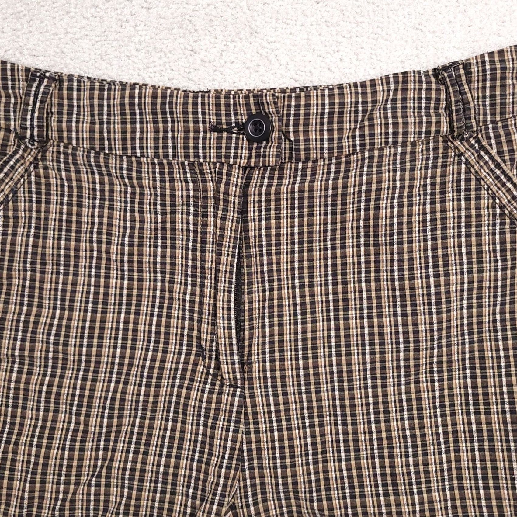 Vintage Woolrich Bermuda Shorts Flat Front Plaid Women's 12 Brown Golf Outdoor Size 34" / US 12 / IT 48 - 3 Thumbnail