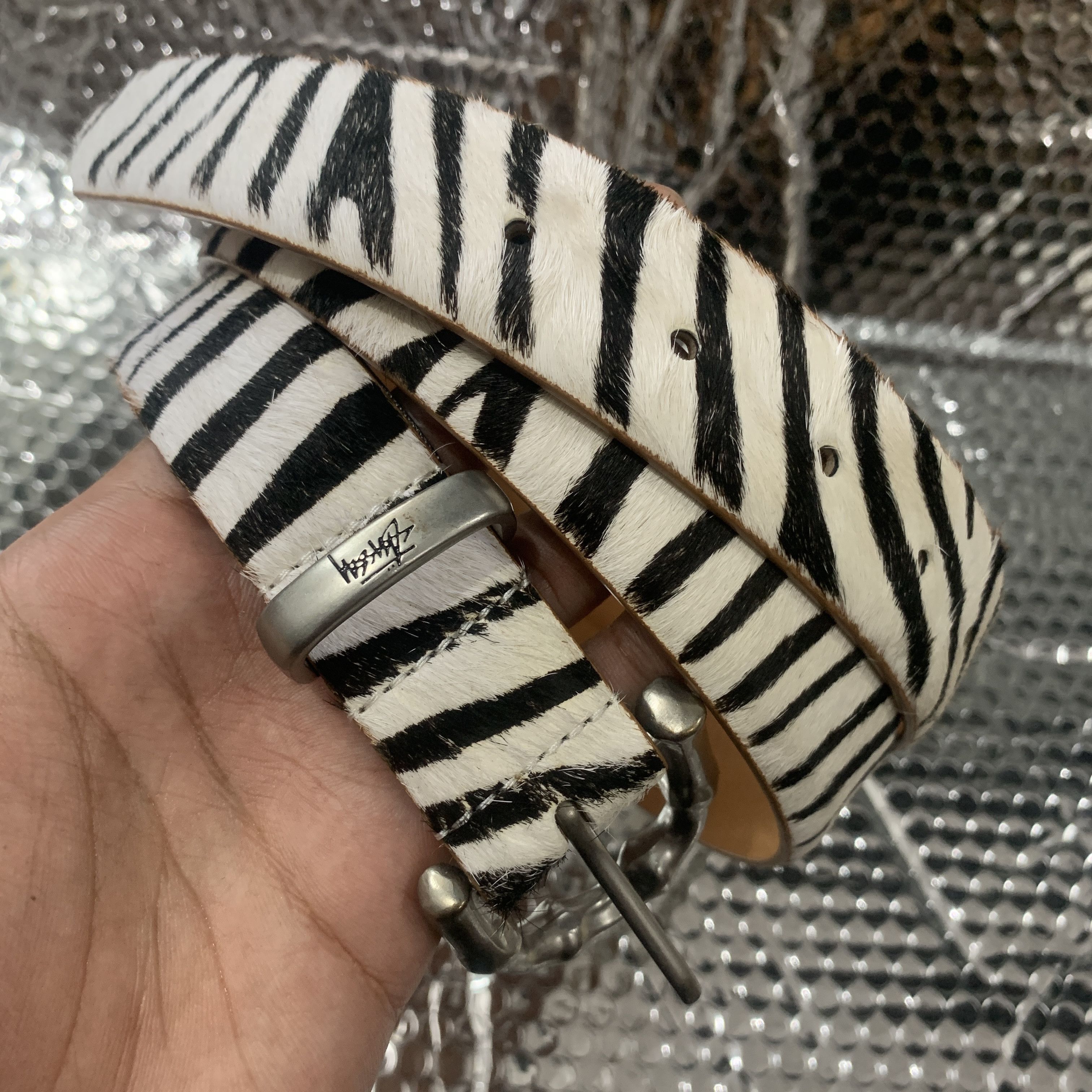 Stussy Stussy bamboo buckle belt leopard pattern | Grailed