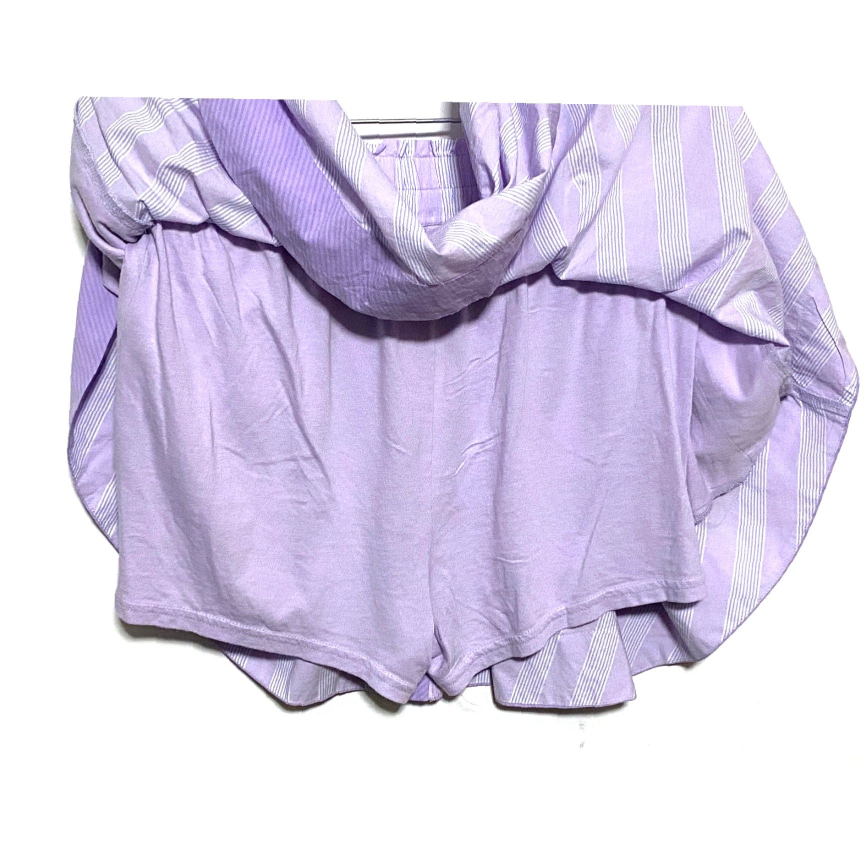 Vintage Aerie Boxer Skort M Purple Striped Button Front Skirt Casual Skort NWT Womens Size 32" / US 10 / IT 46 - 6 Thumbnail
