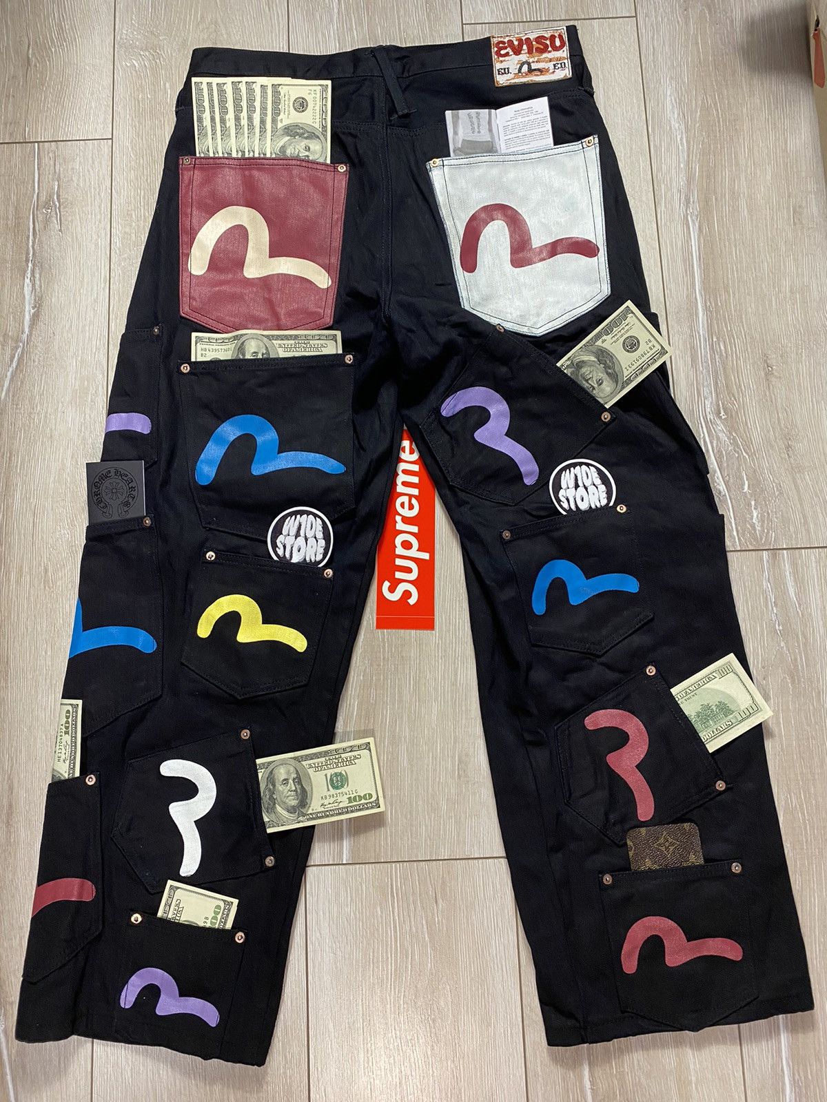 EVISU X VINTAGE AUTHENTICEVISU MULTI POCKET BAGGY FIT VINTAGE PANTS