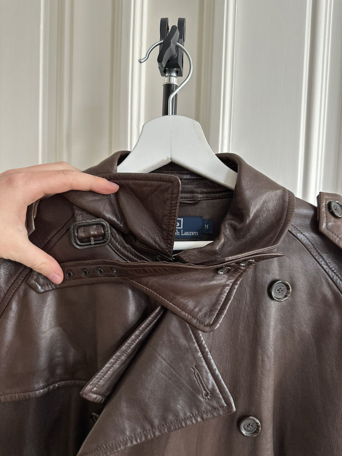 Polo Ralph Lauren Polo Ralph Lauren Vintage Rare 90s Army Leather Trench Coat Size US M / EU 48-50 / 2 - 11 Thumbnail