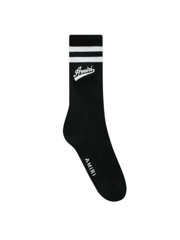 Amiri o1gr1nt0325 Size: 45-46 / Varsity Script Socks Black/White Size ONE SIZE - 1 Thumbnail