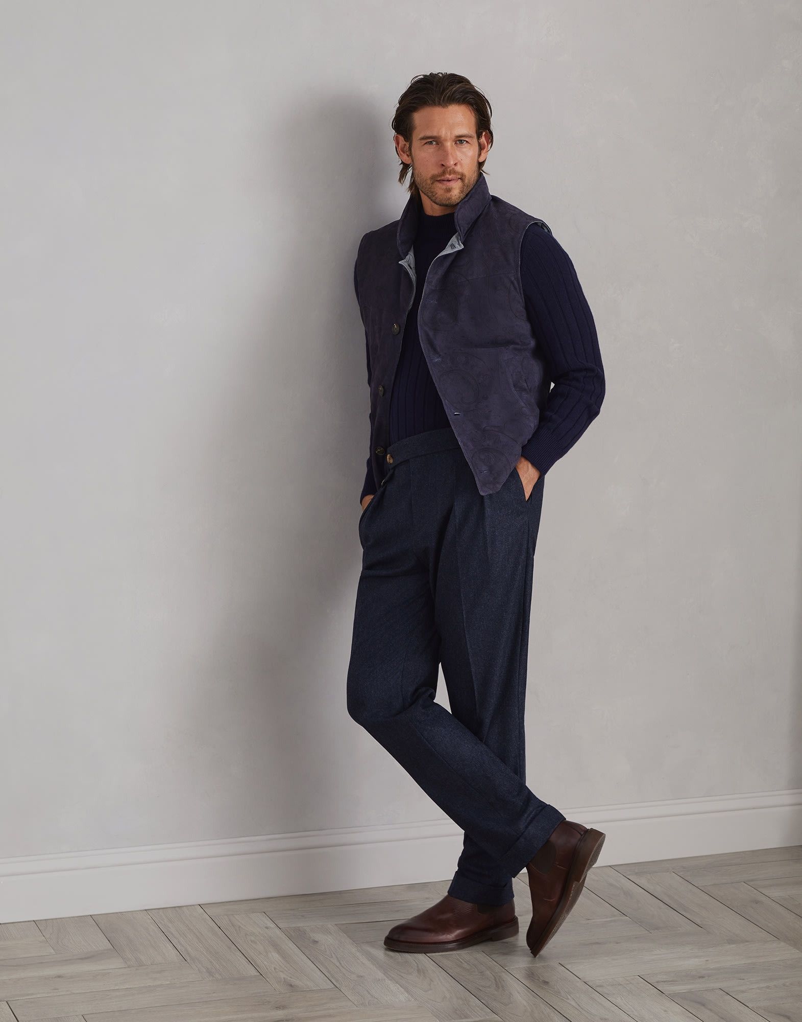 Brunello Cucinelli o1la1rc1a0925 Padded Leather Vest in Blue Size US M / EU 48-50 / 2 - 5 Thumbnail