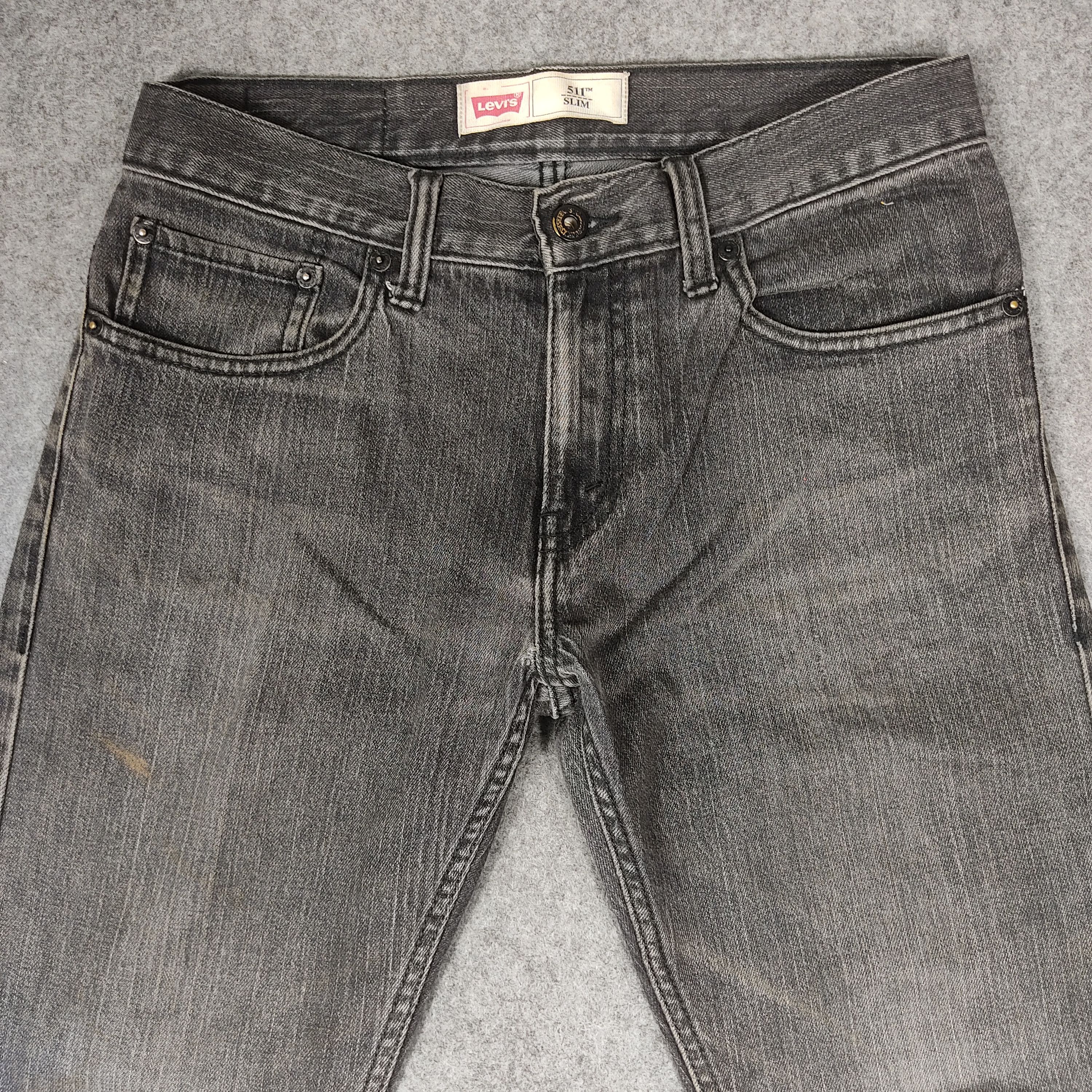 Levi's × Vintage Vintage Levis 511 Faded Black Jeans Slim L466 Size US 31 - 2 Thumbnail