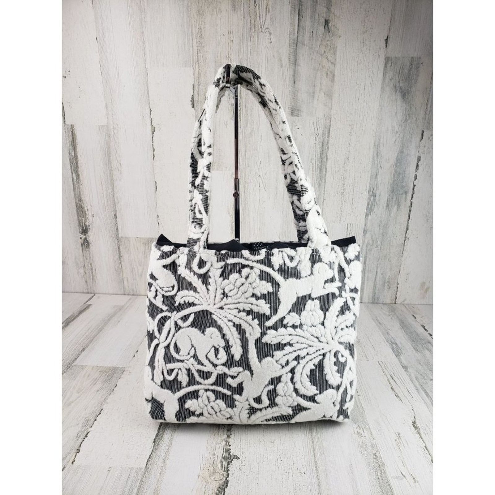 Other Black White Paisley Polka Dot Tote Bag Shoulder Purse Size ONE SIZE - 5 Thumbnail