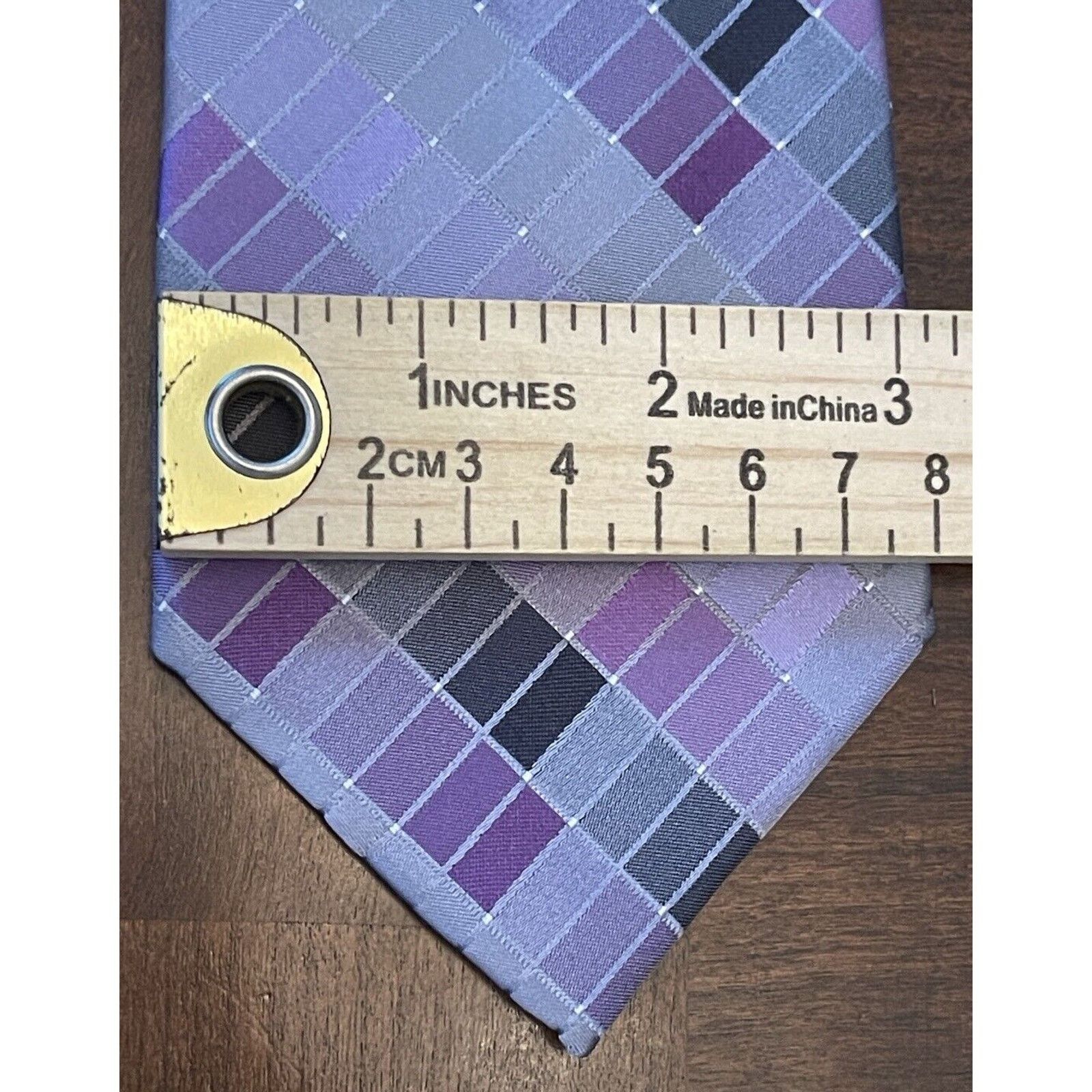 Calvin Klein Ck Calvin Klein Purple Gray 100% SilK Tie Made in China Size ONE SIZE - 4 Thumbnail