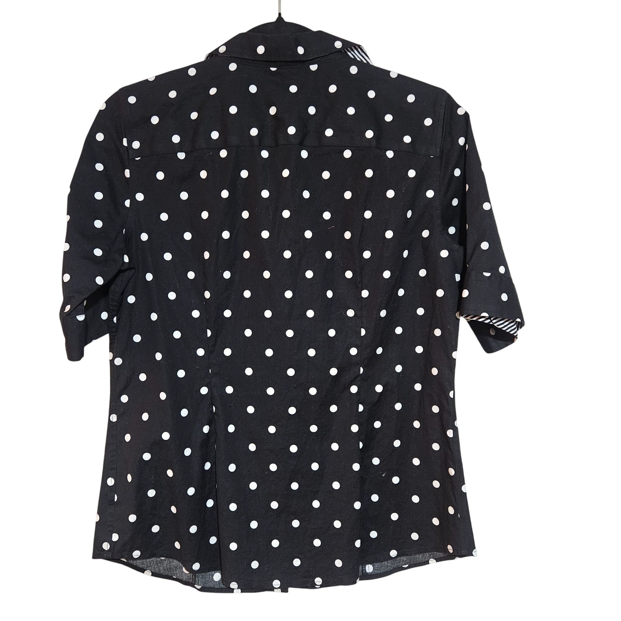 Talbots Talbots Woman Black White Trendy Polka Dot Top 6 Classic Ret Size M / US 6-8 / IT 42-44 - 3 Thumbnail
