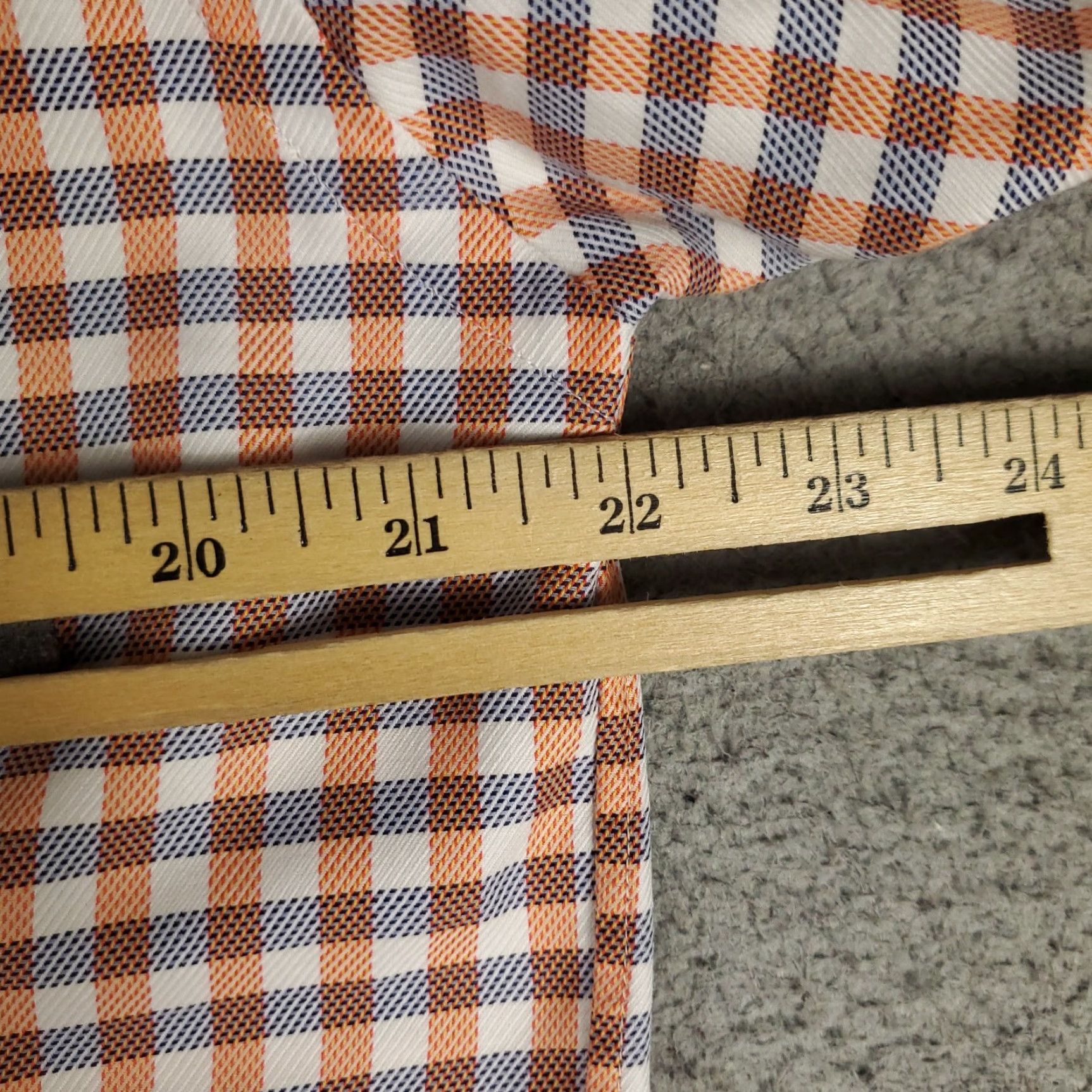 Eton Eton Shirt Mens Size 16 41 Large Orange Check Dress Shirt Button Up Contemporary Casual Business Workwear Mens Regular Long Sleeve Cotton 100% Size 42R - 6 Thumbnail