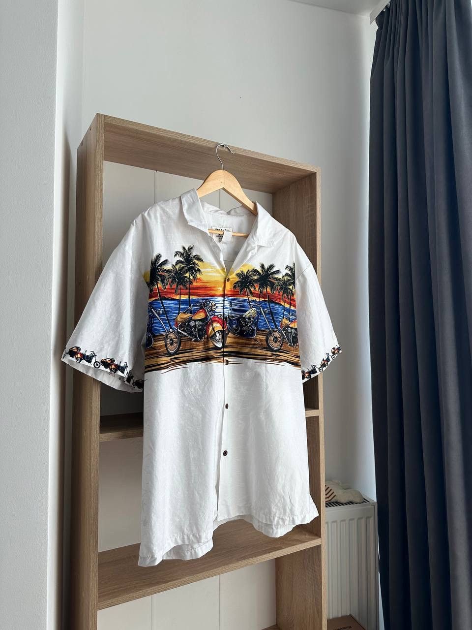Japanese Brand × Vintage Vintage Ky’s Aloha Hawaiian Motorcycle White Shirt Size US XXL / EU 58 / 5 - 4 Thumbnail