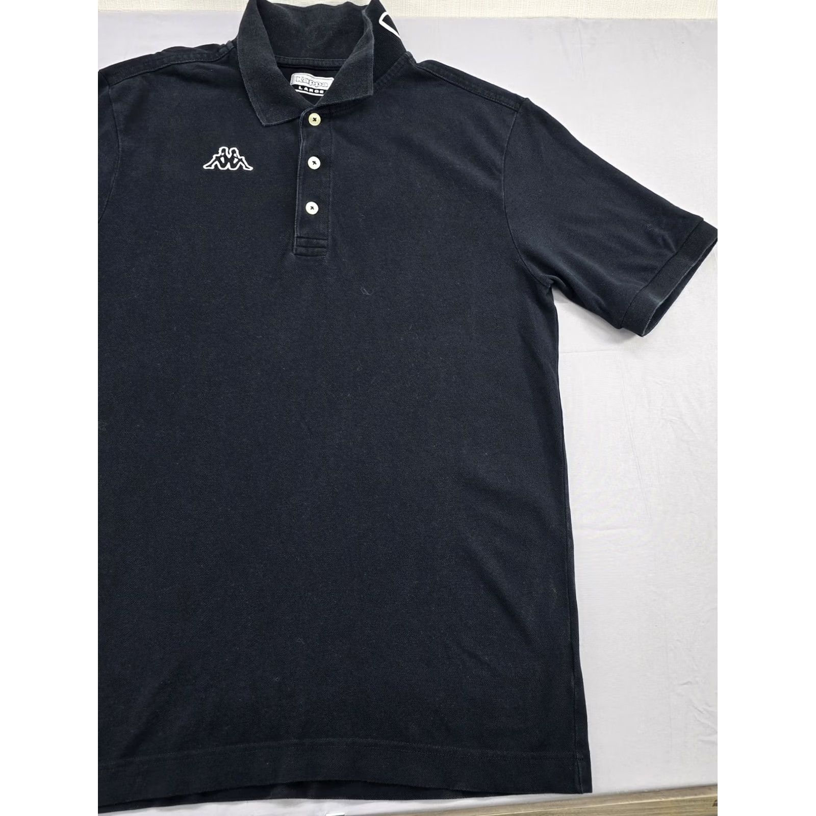 Kappa Kappa Mens Black Cotton Polo Shirt Large Short Sleeve Logo L Size US L / EU 52-54 / 3 - 5 Thumbnail