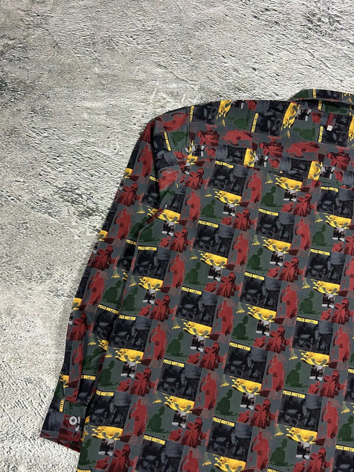 Pelle Pelle Pelle Pelle vintage full print Shirt button up music rhytm Size US L / EU 52-54 / 3 - 9 Thumbnail