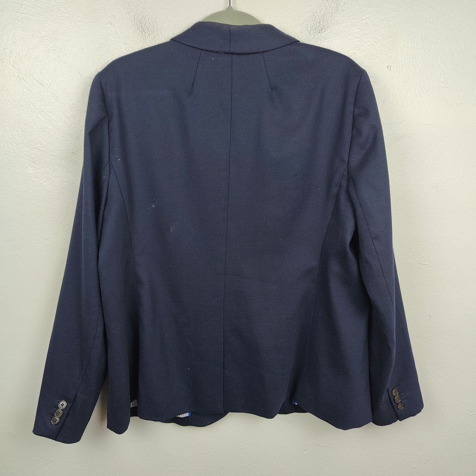 J.Crew J Crew Parke Wool Flannel Blazer Womens 16 Navy Blue Size XXL / US 16-18 / IT 52-54 - 10 Thumbnail