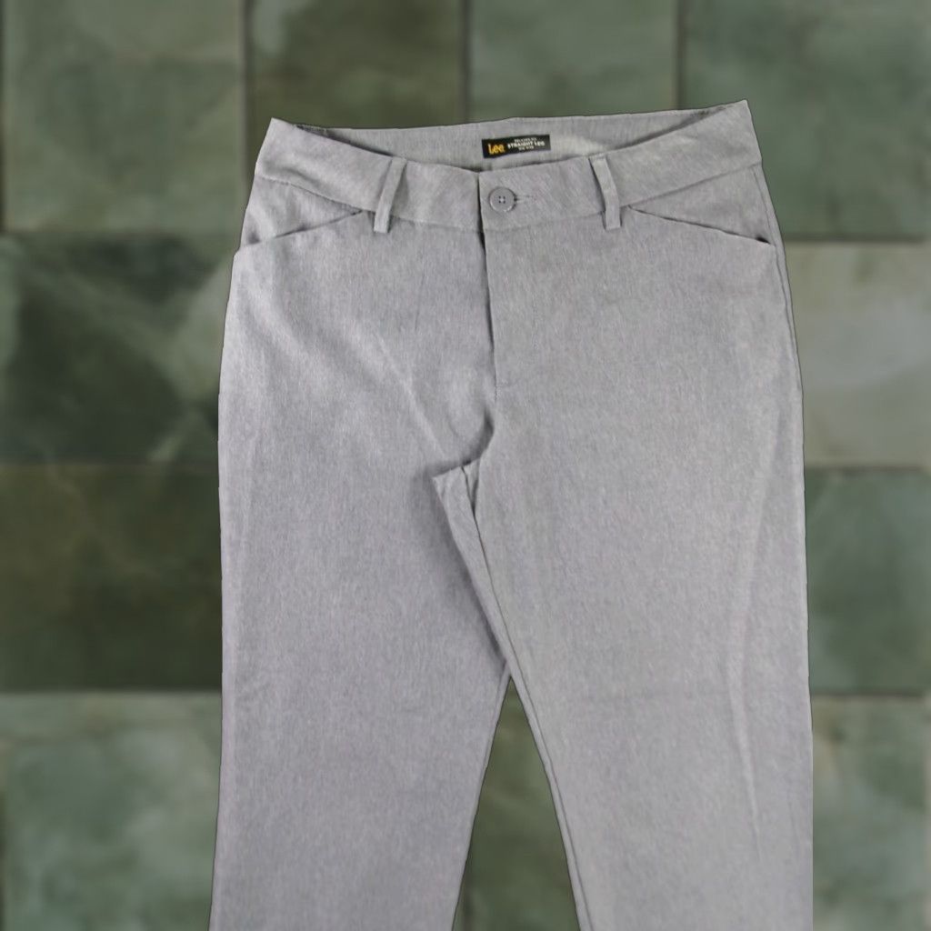 Lee Lee Pant Women 8 Gray Relaxed Fit Straight Leg Casual Capsule Office Day Size 30" / US 8 / IT 44 - 1 Thumbnail