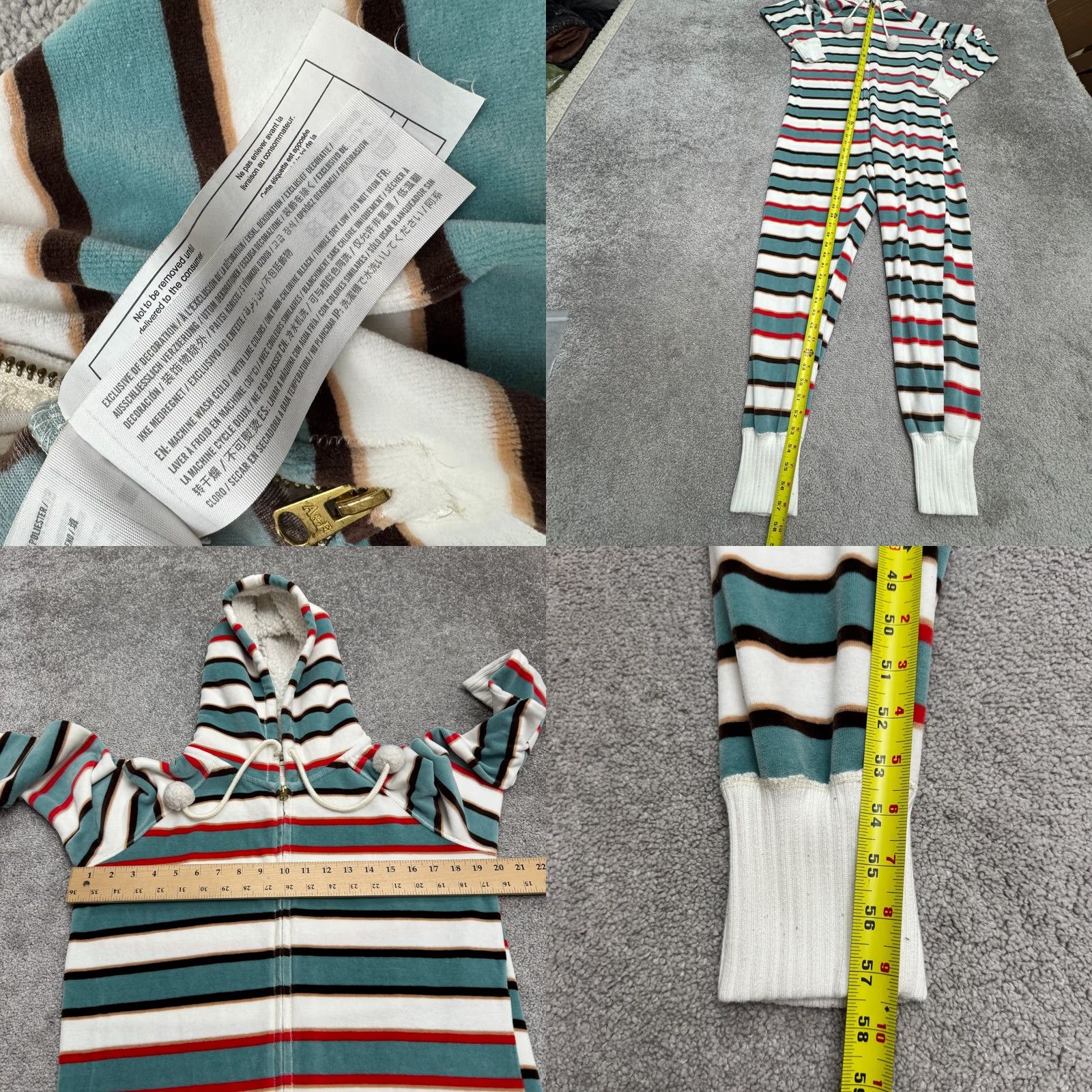 Abercrombie & Fitch Abercrombie & Fitch One Piece Pajama Suit Womens M/L Striped Hoodie Soft Cozy Sleepwear Size M / US 6-8 / IT 42-44 - 9 Thumbnail