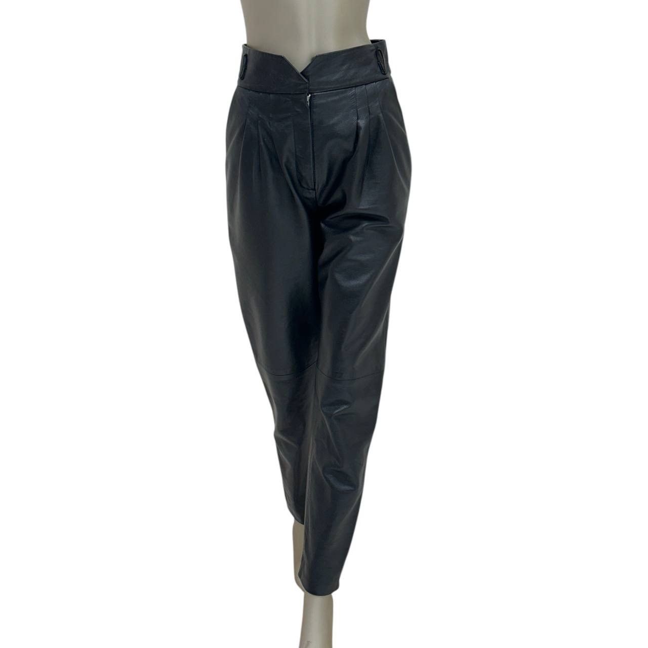 Alberta Ferretti Alberta Ferretti Leather Pants - Size 40 Size 27" / US 4 / IT 40 - 1 Thumbnail