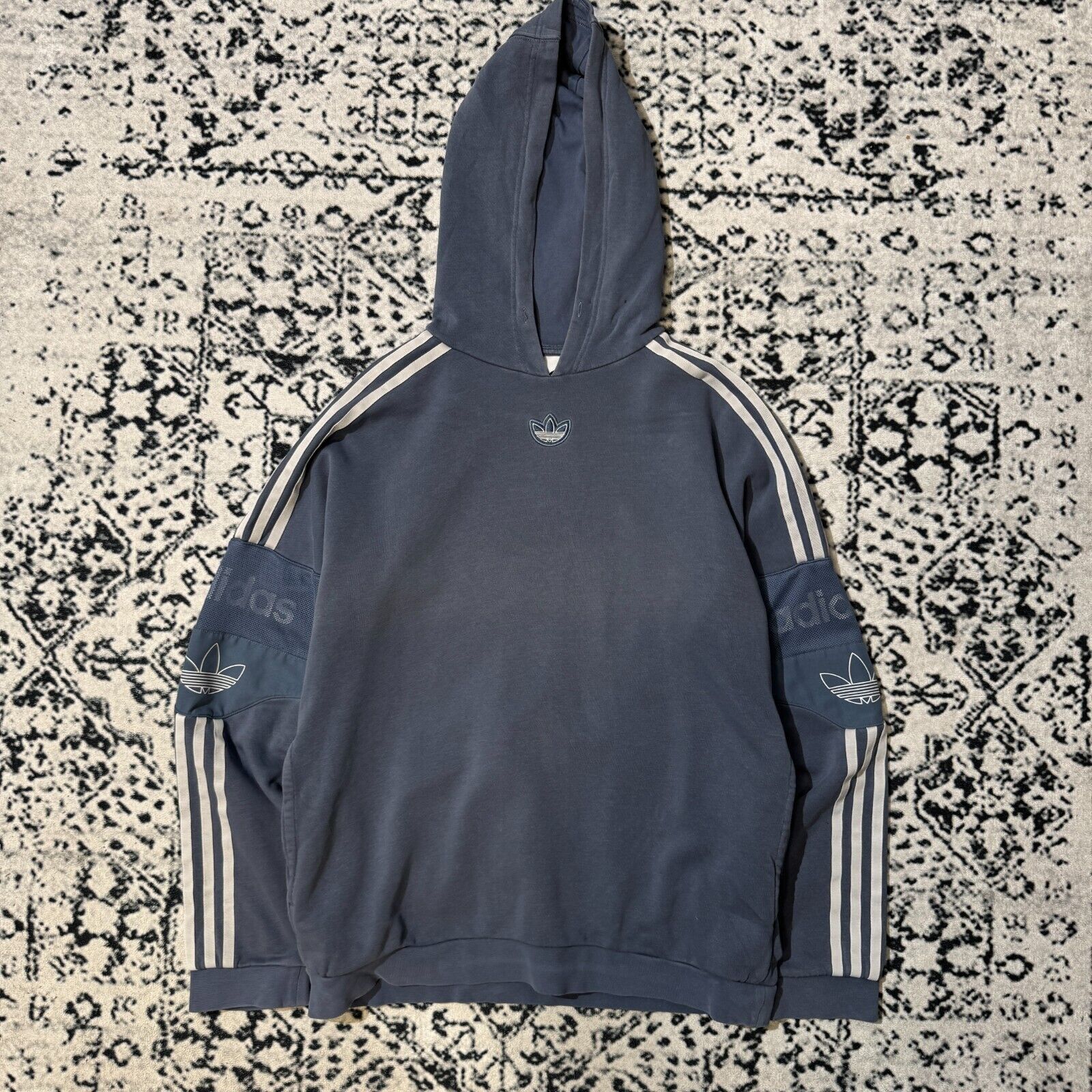 Adidas × Vintage Vintage Adidas Blue Cotton Hoodie Size XS Y2K Center Logo Size US XS / EU 42 / 0 - 1 Thumbnail