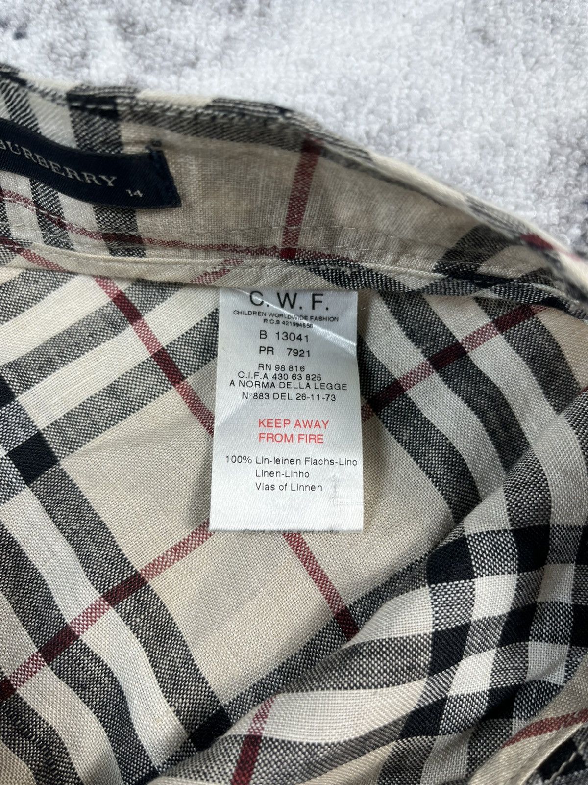 Burberry Burberry Nova Check Skirt Linen Beige Women XS (fits XS–S) Size 29" - 9 Thumbnail