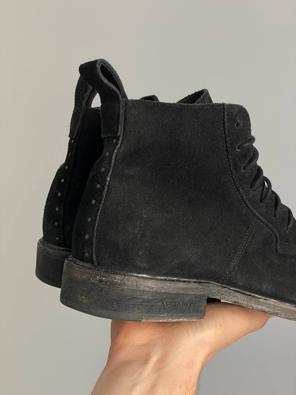 Allsaints AllSaints Trent Calf Suede Leather Metal Studs Ankle Boots Size US 9 / EU 42 - 4 Thumbnail