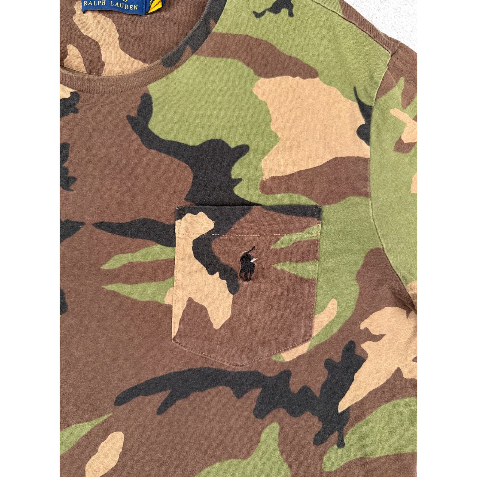 Ralph Lauren Polo Ralph Lauren Shirt Adult Small Green Camo Long Sleeve Crew Pocket READ Size US S / EU 44-46 / 1 - 6 Thumbnail