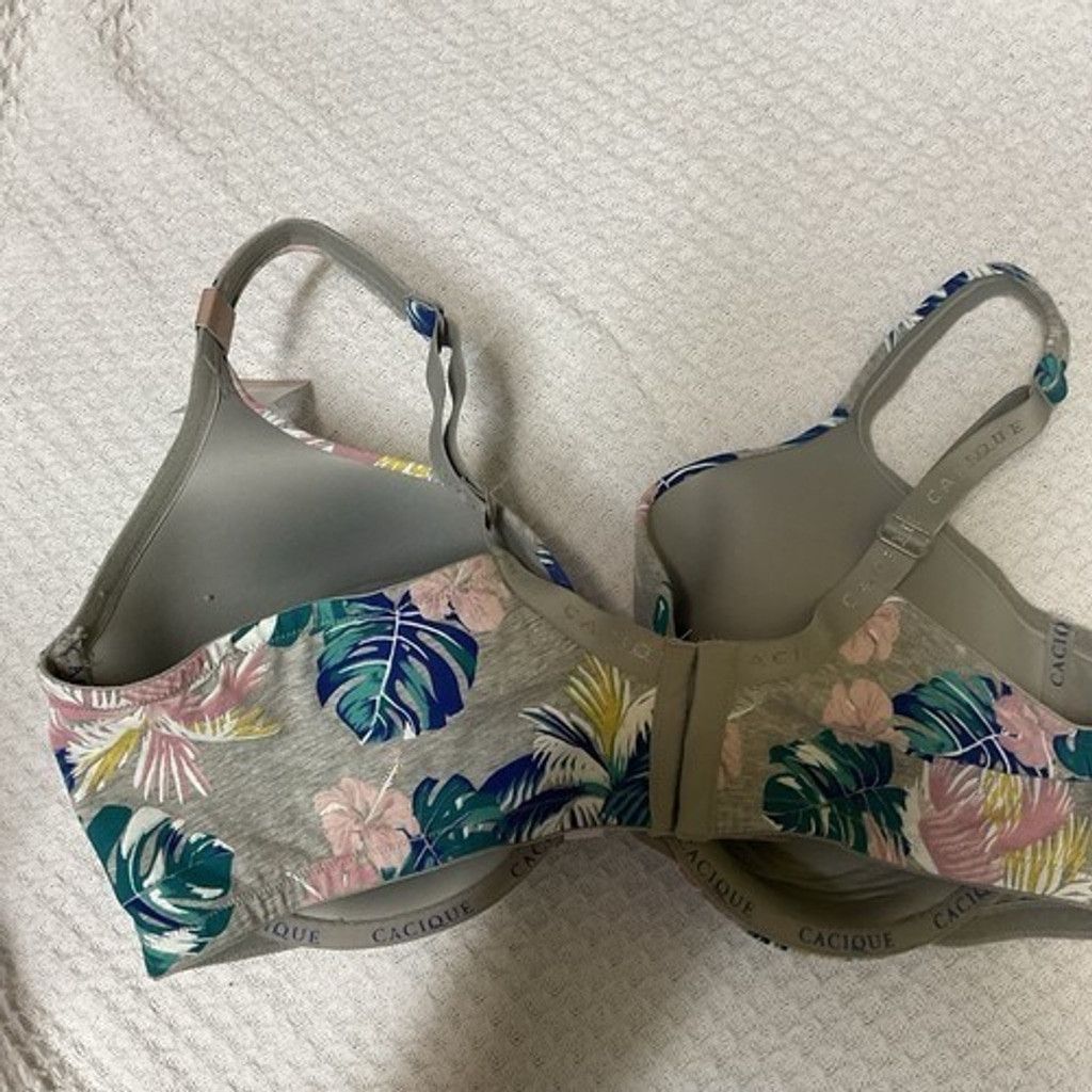 Other NWT Cacique Gray Floral Lightly Lined T-Shirt Bra Women 44DD Size ONE SIZE - 9 Thumbnail