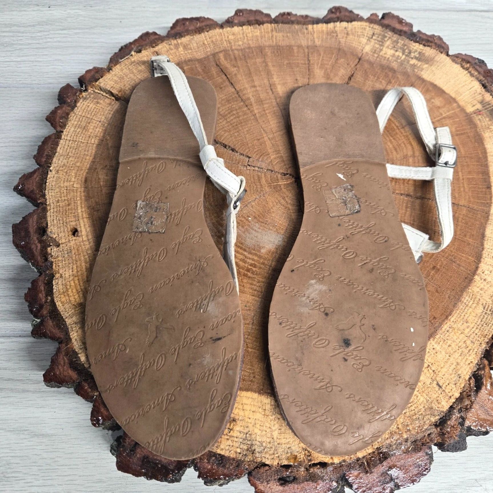 Vintage American Eagle Brown Faux Leather Strappy Flat Sandals Women's Size 8 Size US 8 / IT 38 - 3 Thumbnail