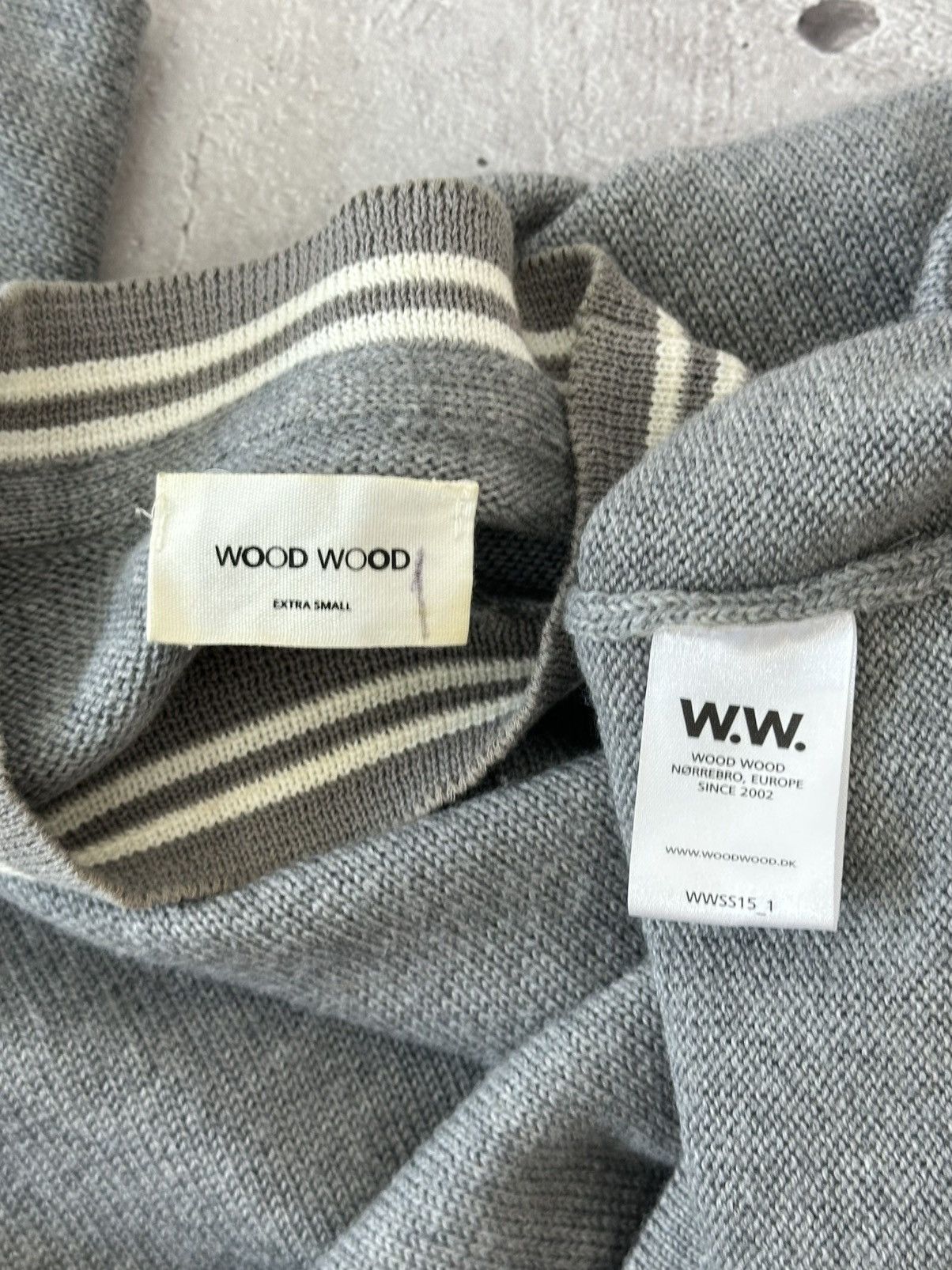 Wood Wood Wood Wood Grey Stripped Women’s Knit Wool Sweater Size XS / US 0-2 / IT 36-38 - 10 Thumbnail