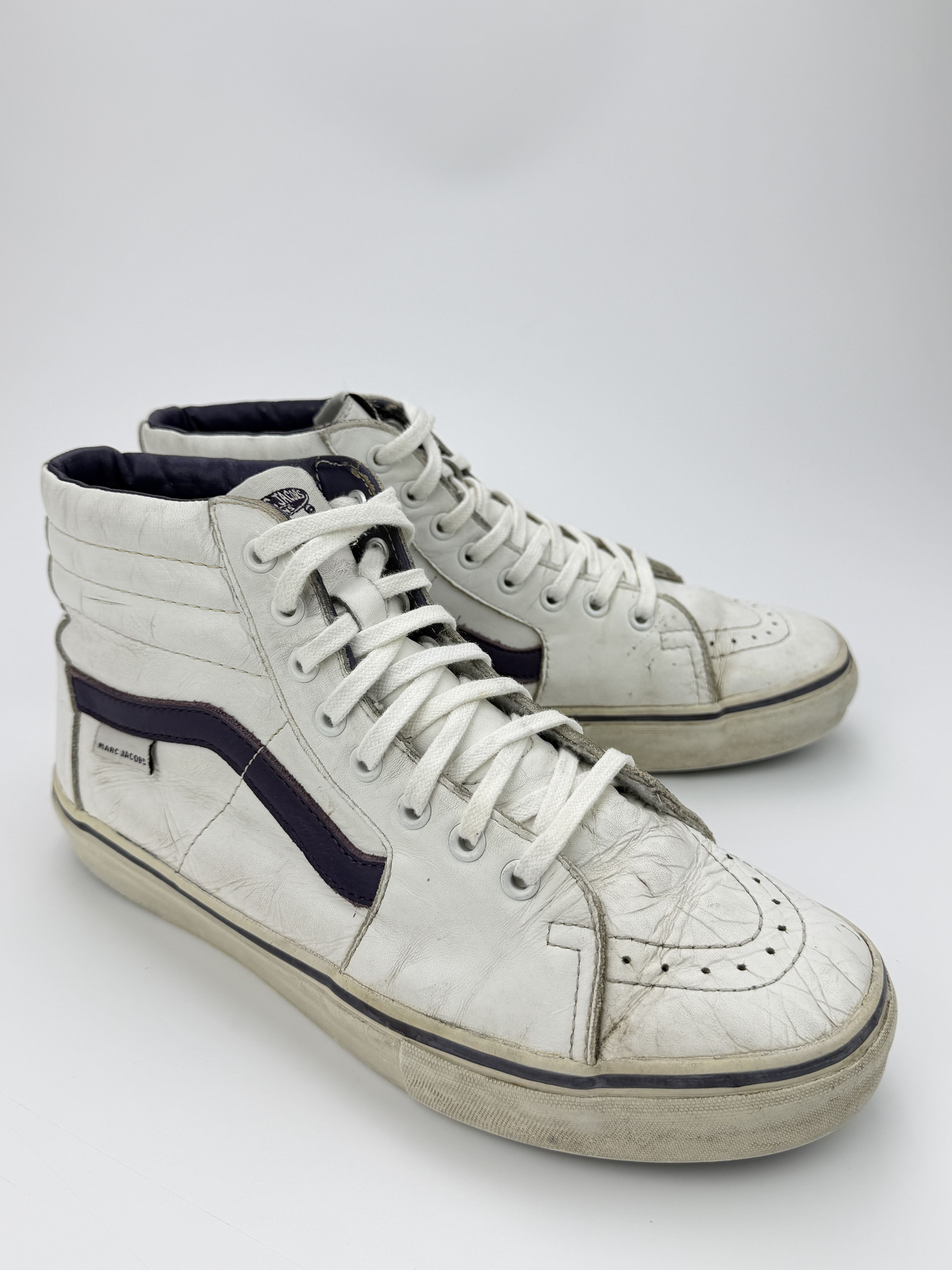 Marc Jacobs × Vans Vans Marc Jacobs White Leather Mid Sneakers Shoes Size US 9 / EU 42 - 4 Thumbnail
